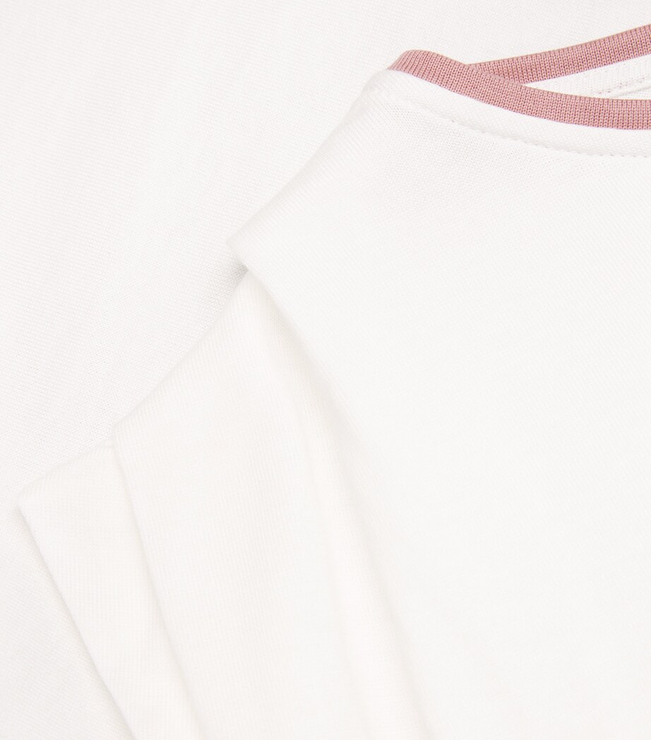 Cotton Pleated-Detail T-Shirt BIANCO, ANTICO Image 5