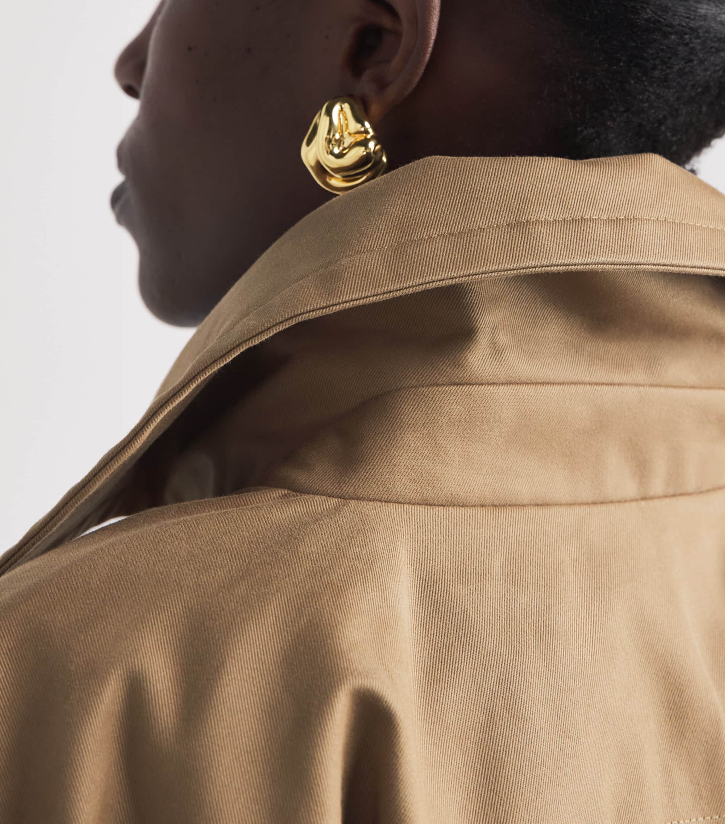 Palmer//Harding Womens Honesty Opens Short Trench Coat Camel Cotton Drill Image 3
