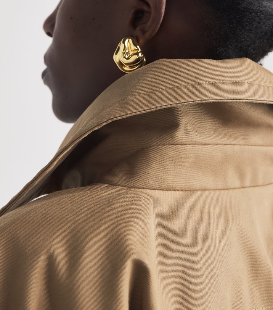 Palmer//Harding Womens Honesty Opens Short Trench Coat Camel Cotton Drill Image 3