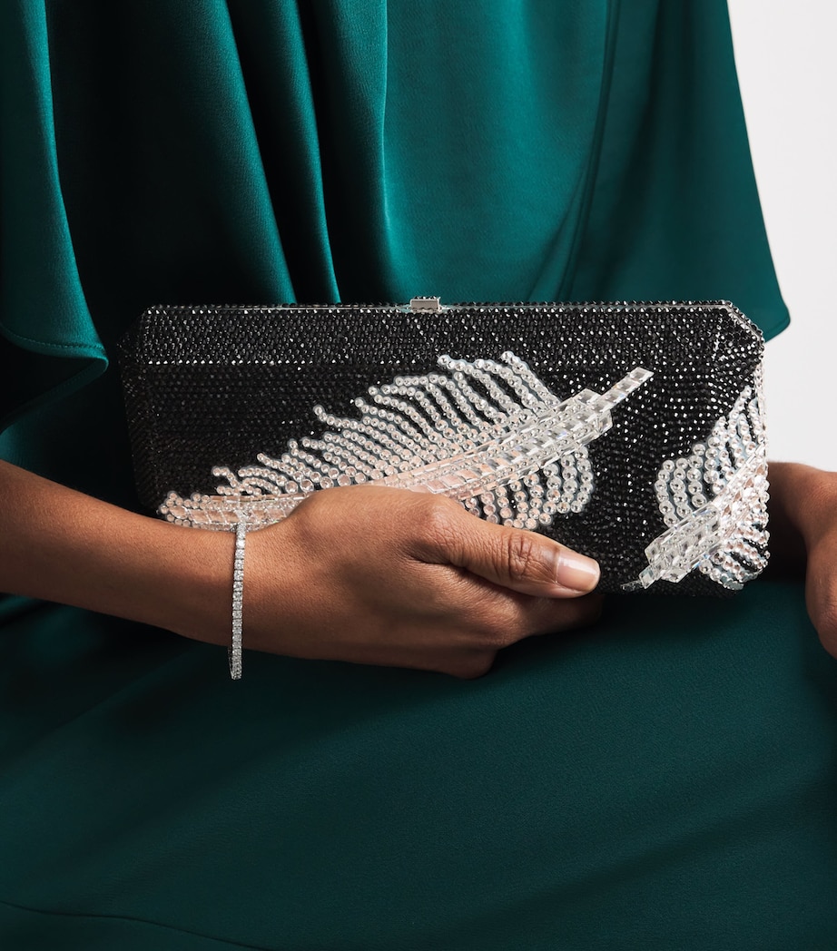 Crystal Plume Slim Rectangle Clutch Bag CLSMT CHAM LI SI MLT Image 5