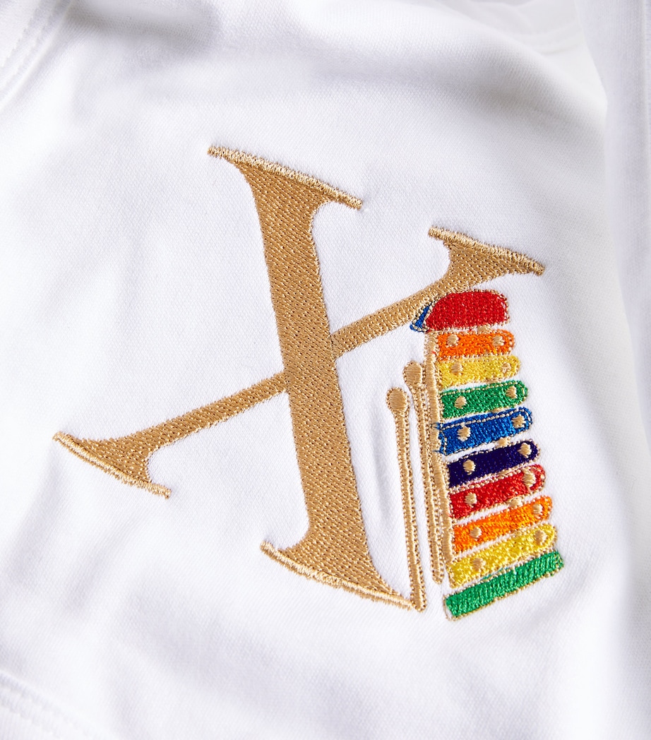 Cotton 'X' Monogram Bib WHITE Image 2