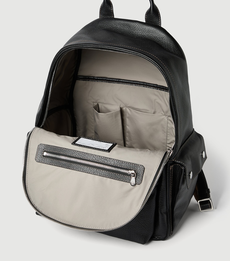 Brunello Cucinelli Leather Travel Backpack Image 5