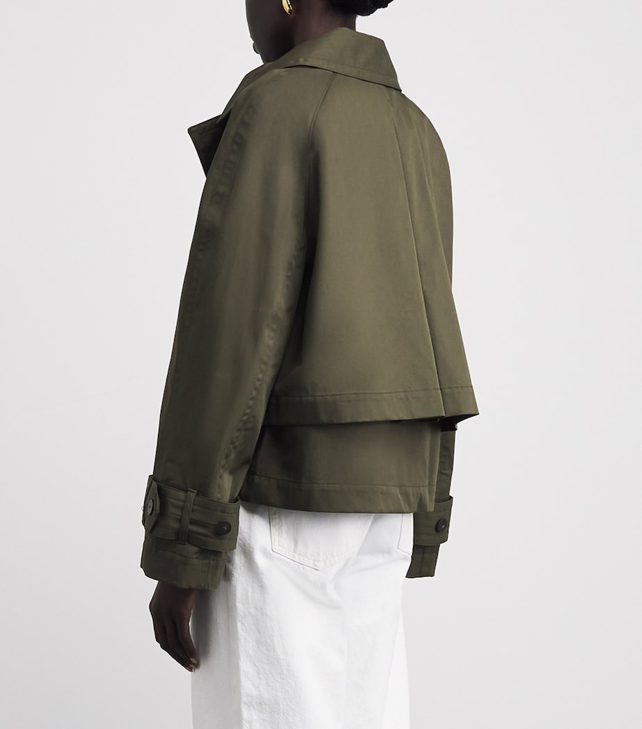 Joseph Womens Cotton Cropped Zago Trench Coat Palm Leaf Image 5