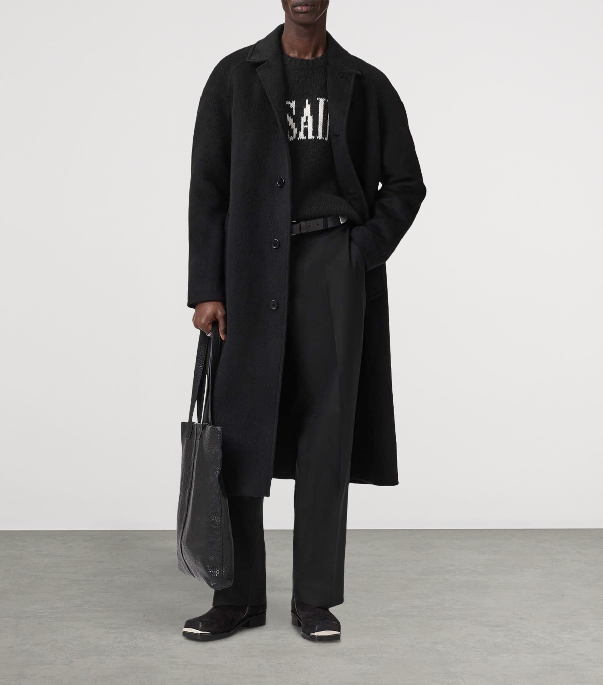 Organic Cotton-Blend Stokes Logo Sweater BLACK/ECRU WHITE Image 4