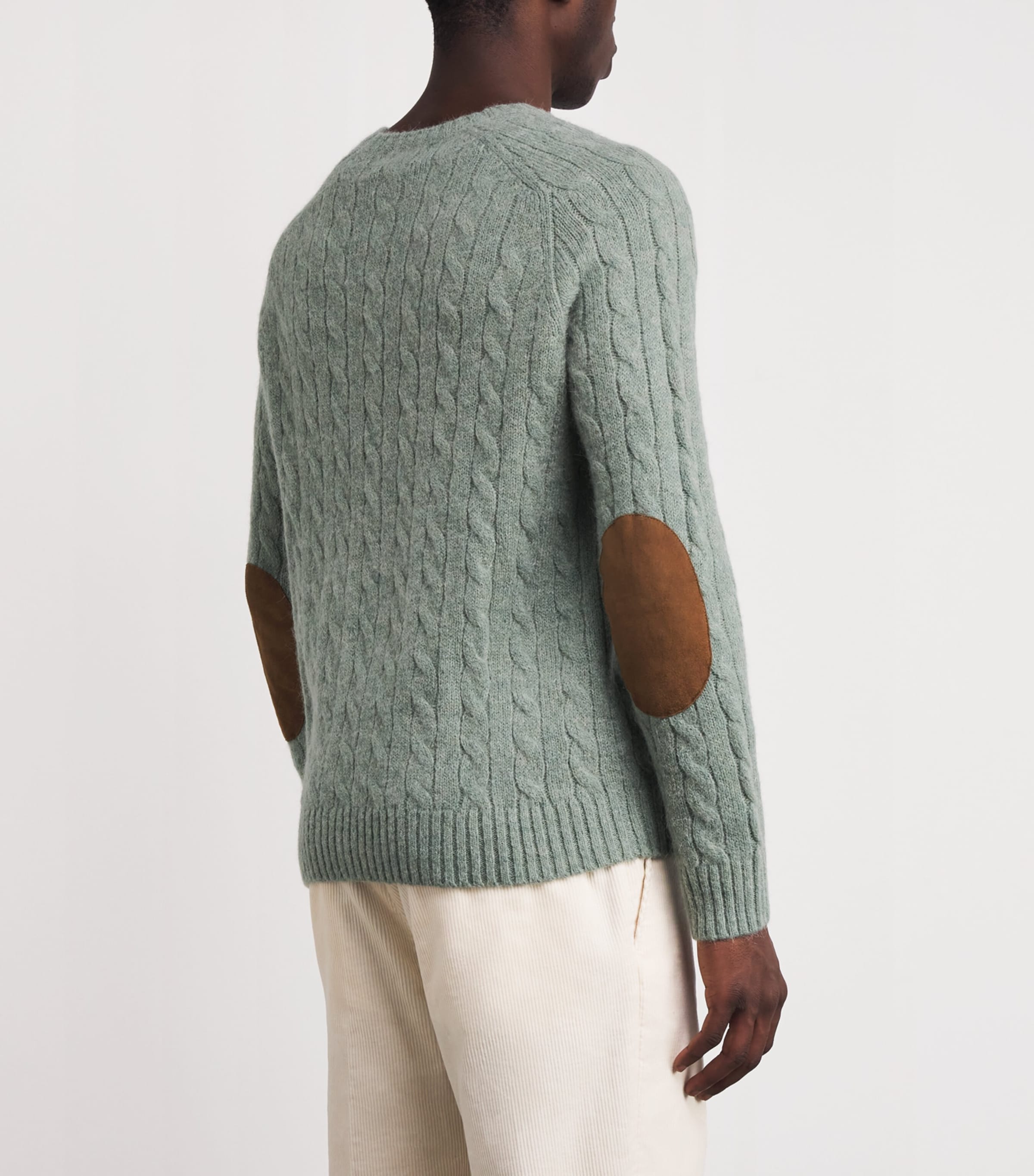 Wool-Blend Elbow-Patch Sweater GREEN Image 4