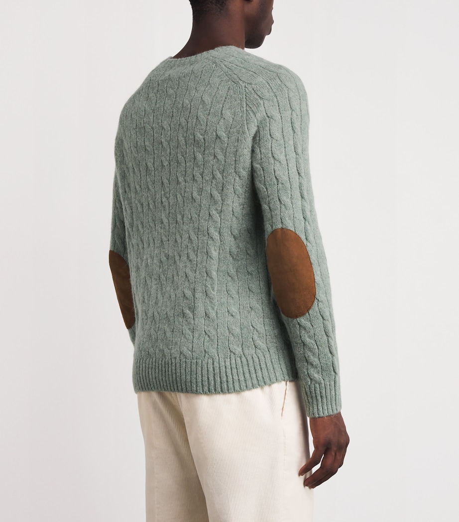 Wool-Blend Elbow-Patch Sweater GREEN Image 4