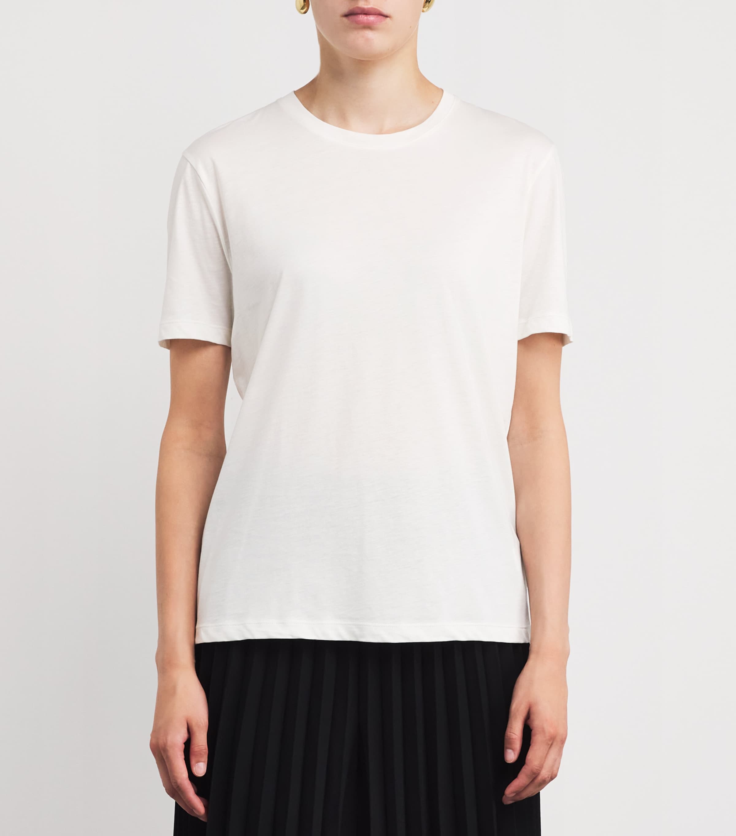 Cotton-Silk T-Shirt OFF WHITE Image 3