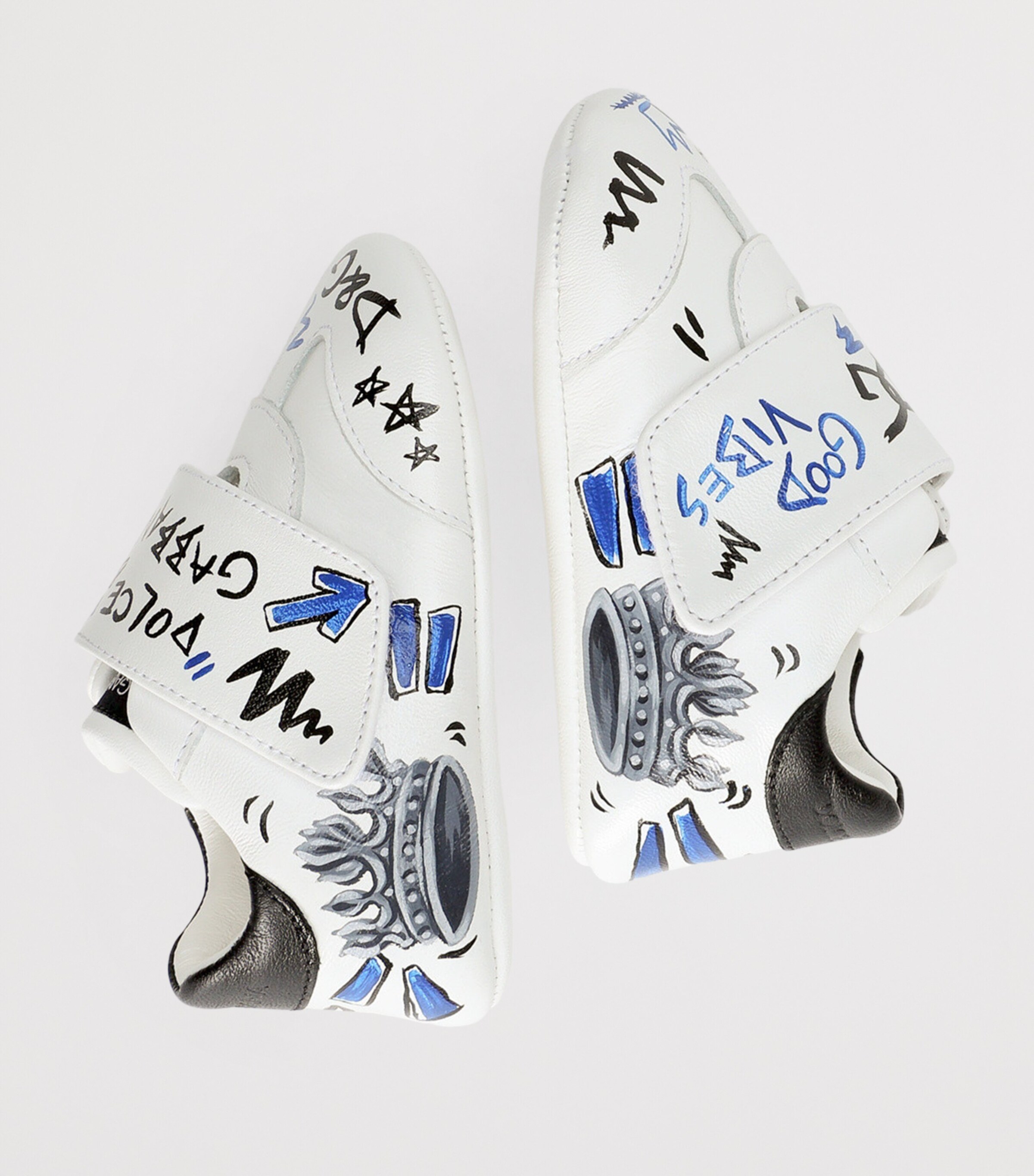 Dolce&Gabbana Kids Lambskin Printed Low-Top Sneakers Scritte.bianco Image 3