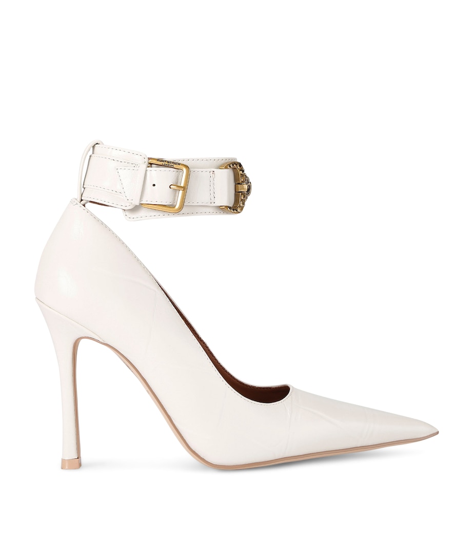 Kurt Geiger London Leather Croc-Embossed Mansion Pumps 105 Bone Image 1