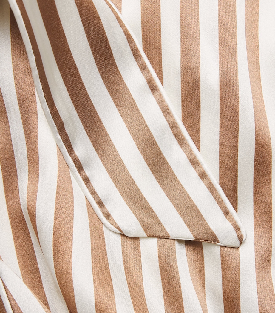 Olivia von Halle Womens Silk Capability Stripe Robe Solene Image 6