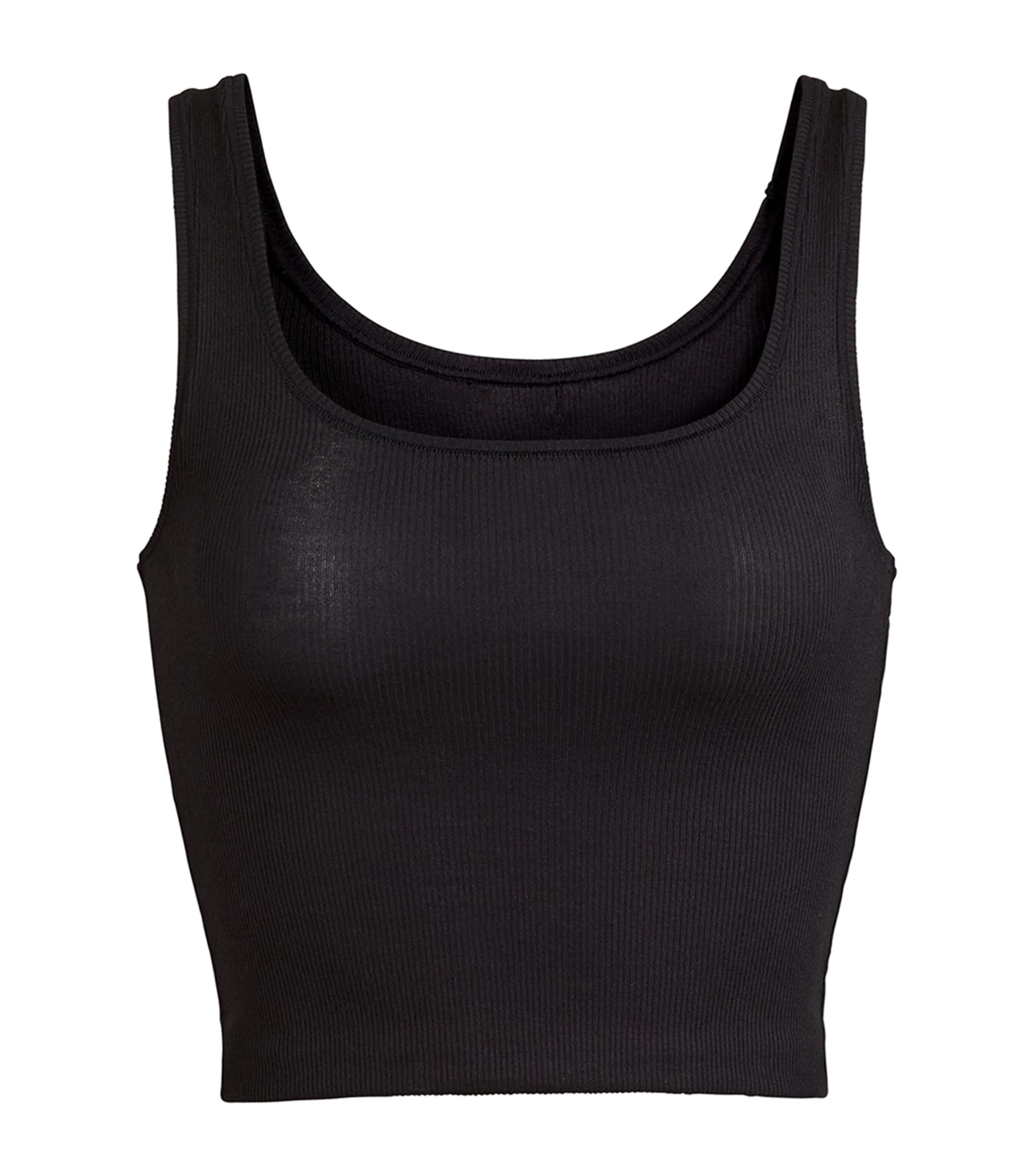 Skims Cotton Ribbed Cropped Tank Top Harrods UK