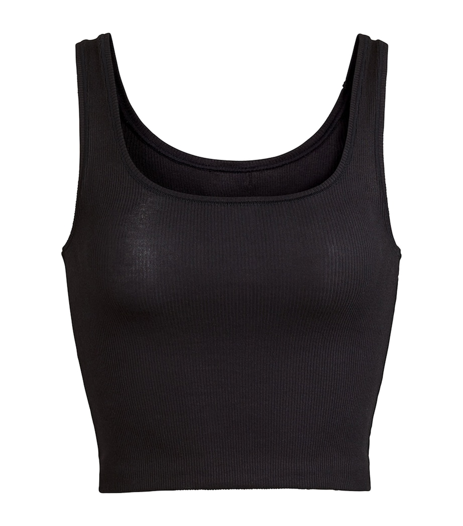 Cotton Ribbed Cropped Tank Top SOOT Image 2