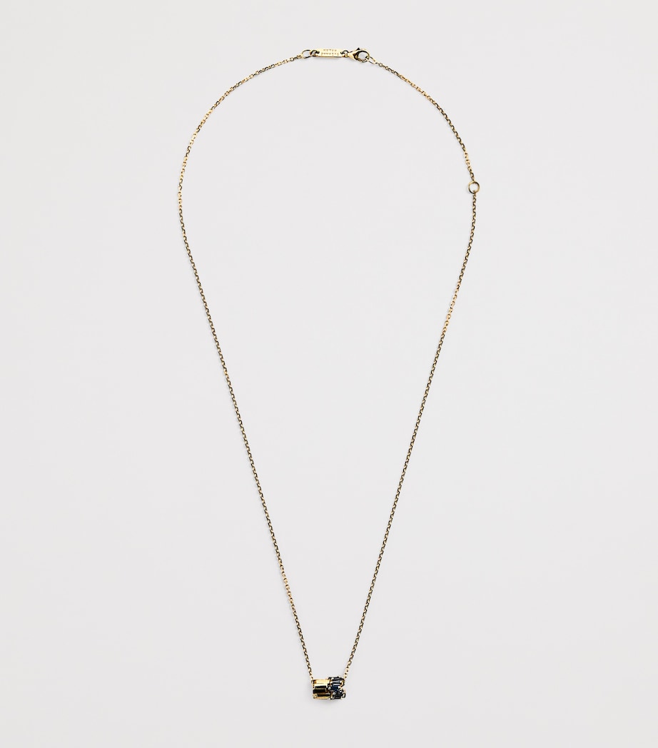 Yellow Gold and Sapphire Infinite Pendant Necklace 18K YG/LB Image 3