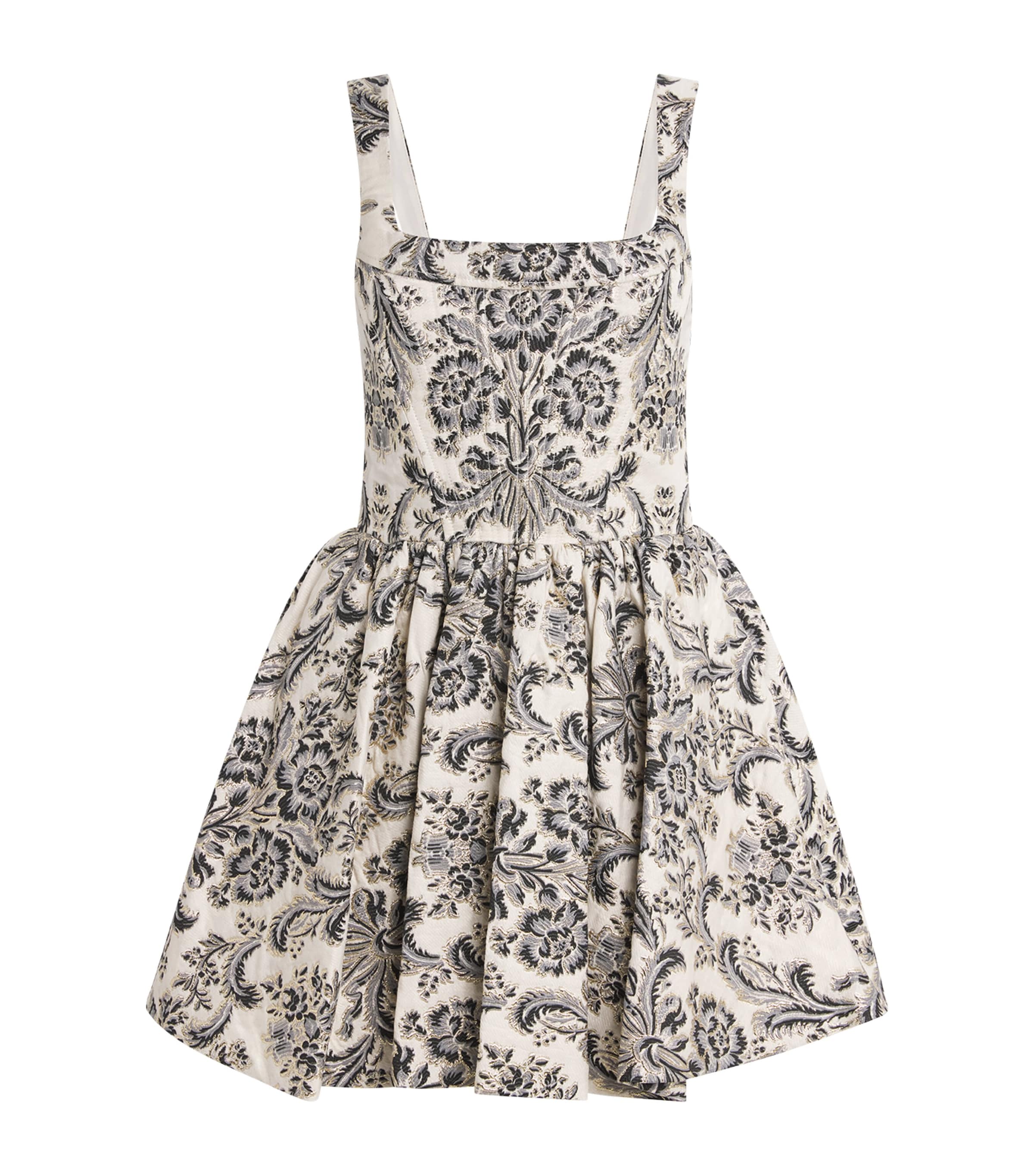 Alice And Olivia Guinevere Corseted Mini Dress In Neutral