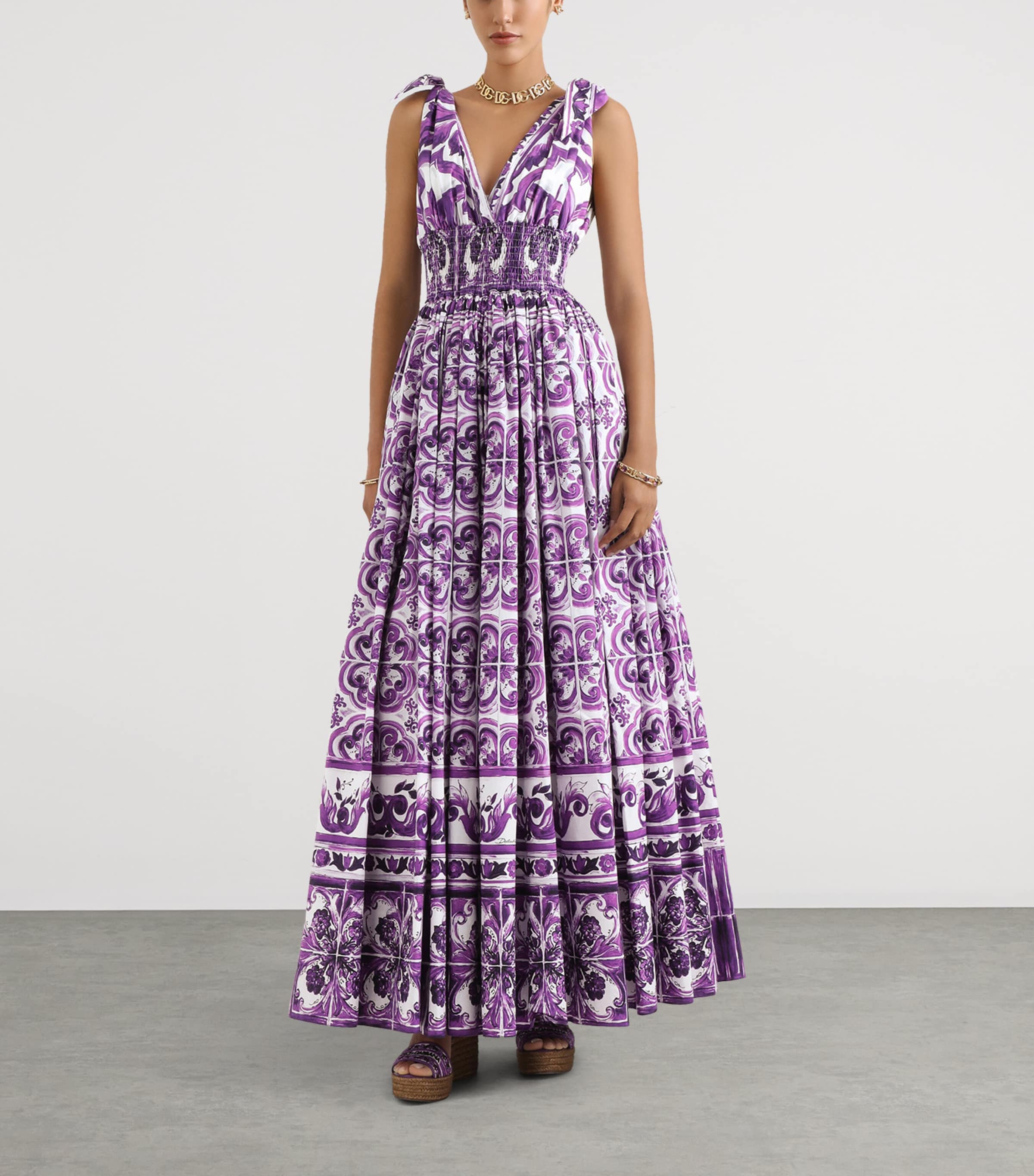 Printed Maxi Dress MIX MAIOLICA VIOLA Image 2