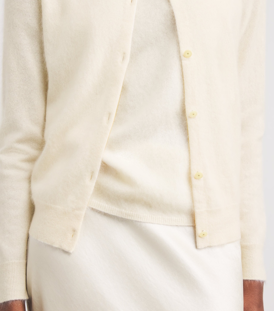 Brushed Cashmere Cardigan C05-IVORY Image 6