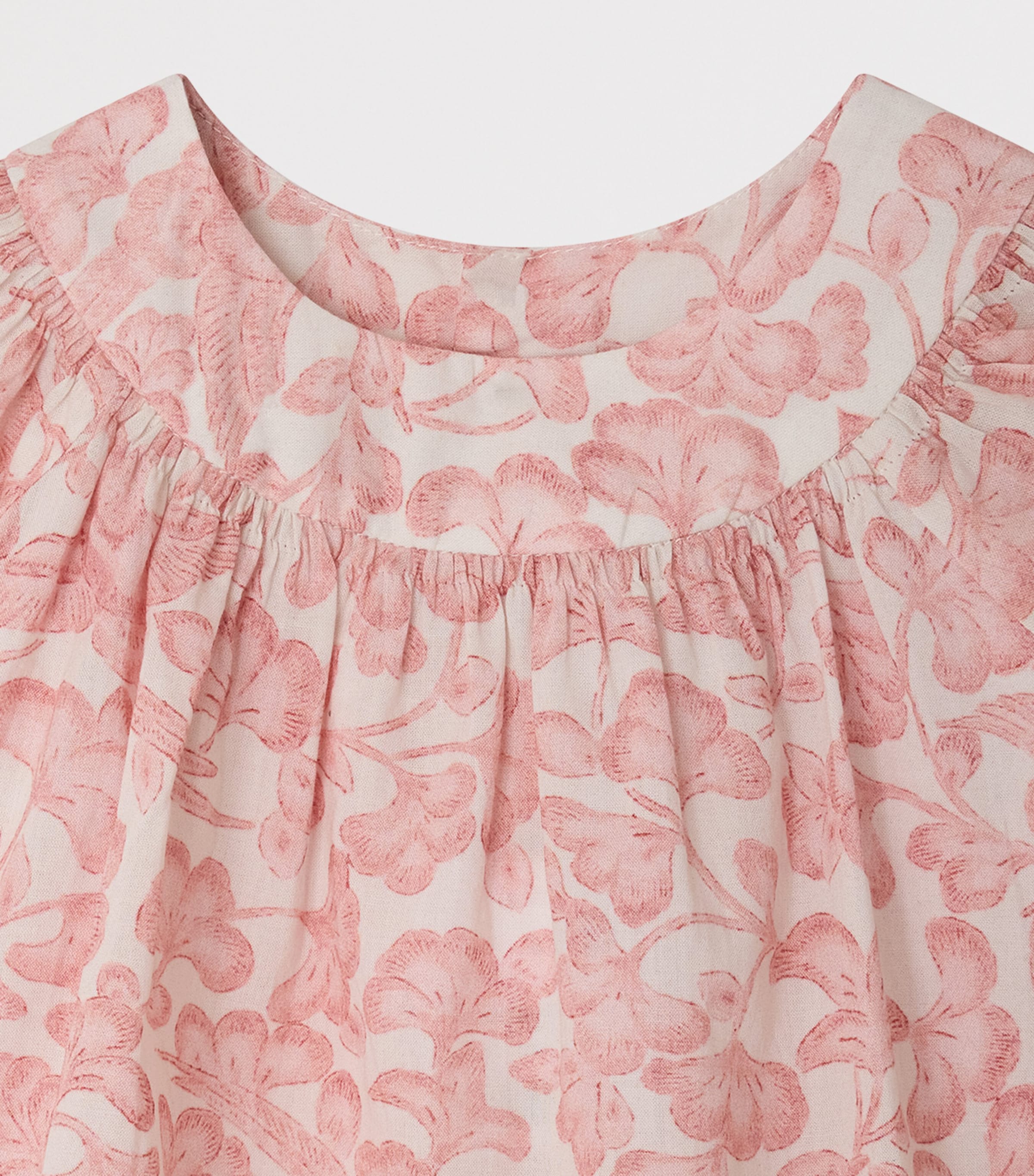 Bonpoint Cotton Floral Top (1-18 Months) Fl Beige Rose Image 3