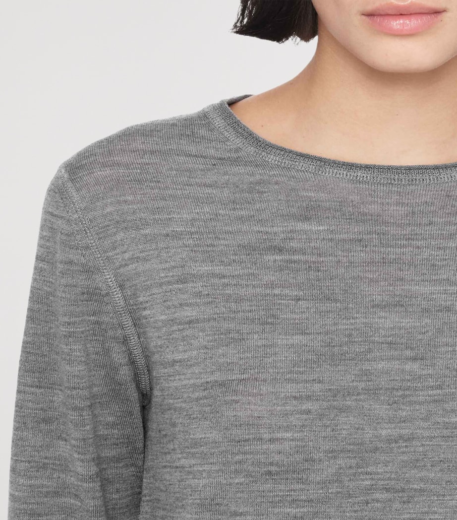 AllSaints Womens Merino Wool Coyte Sweater Grey Marl Image 4