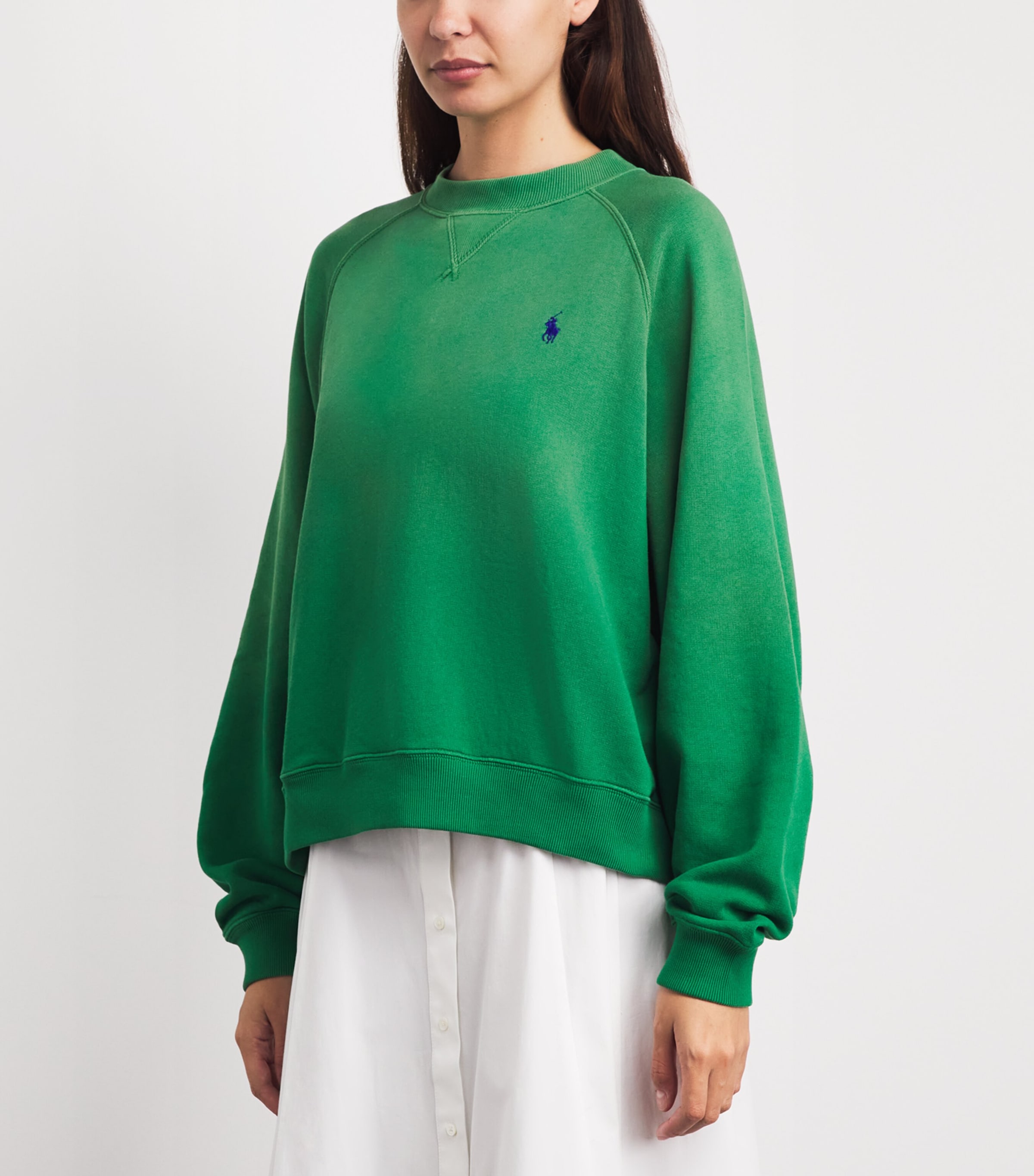 Polo Ralph Lauren Womens Cotton-Blend Polo Pony Sweatshirt Fiji Green Image 4