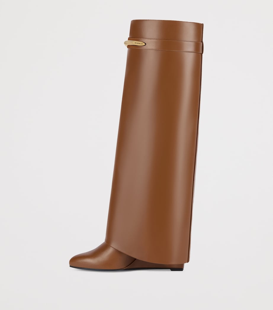 Leather Shark Knee-High Boots 95 TAN Image 3