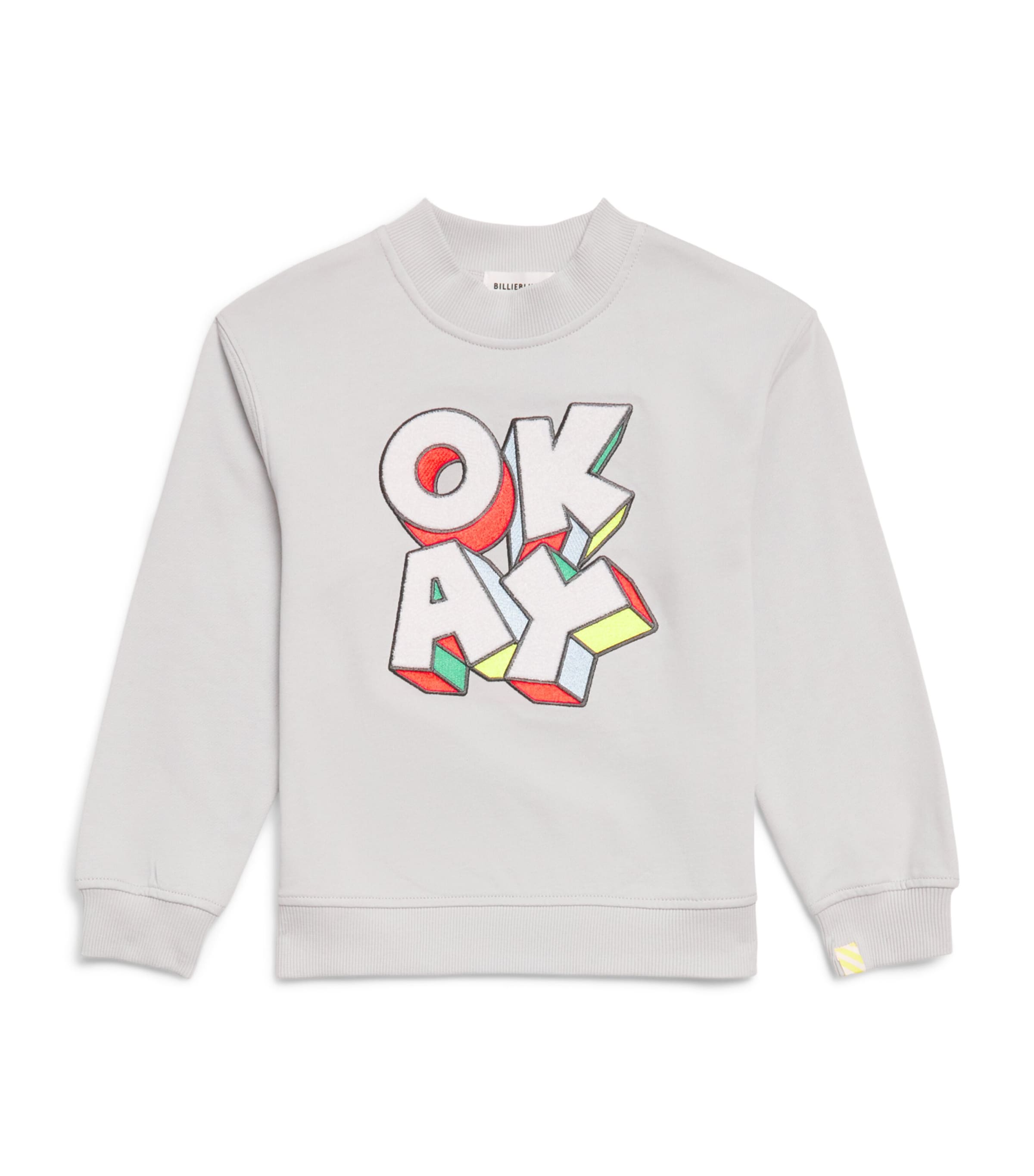 Billieblush Cotton Okay Sweatshirt (4-10 Years) Grey Image 1