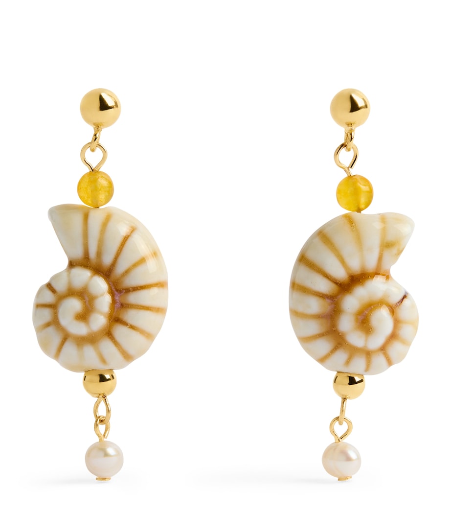 Anni Lu Gold-Plated Seaside Earrings Caramel Cream Image 1