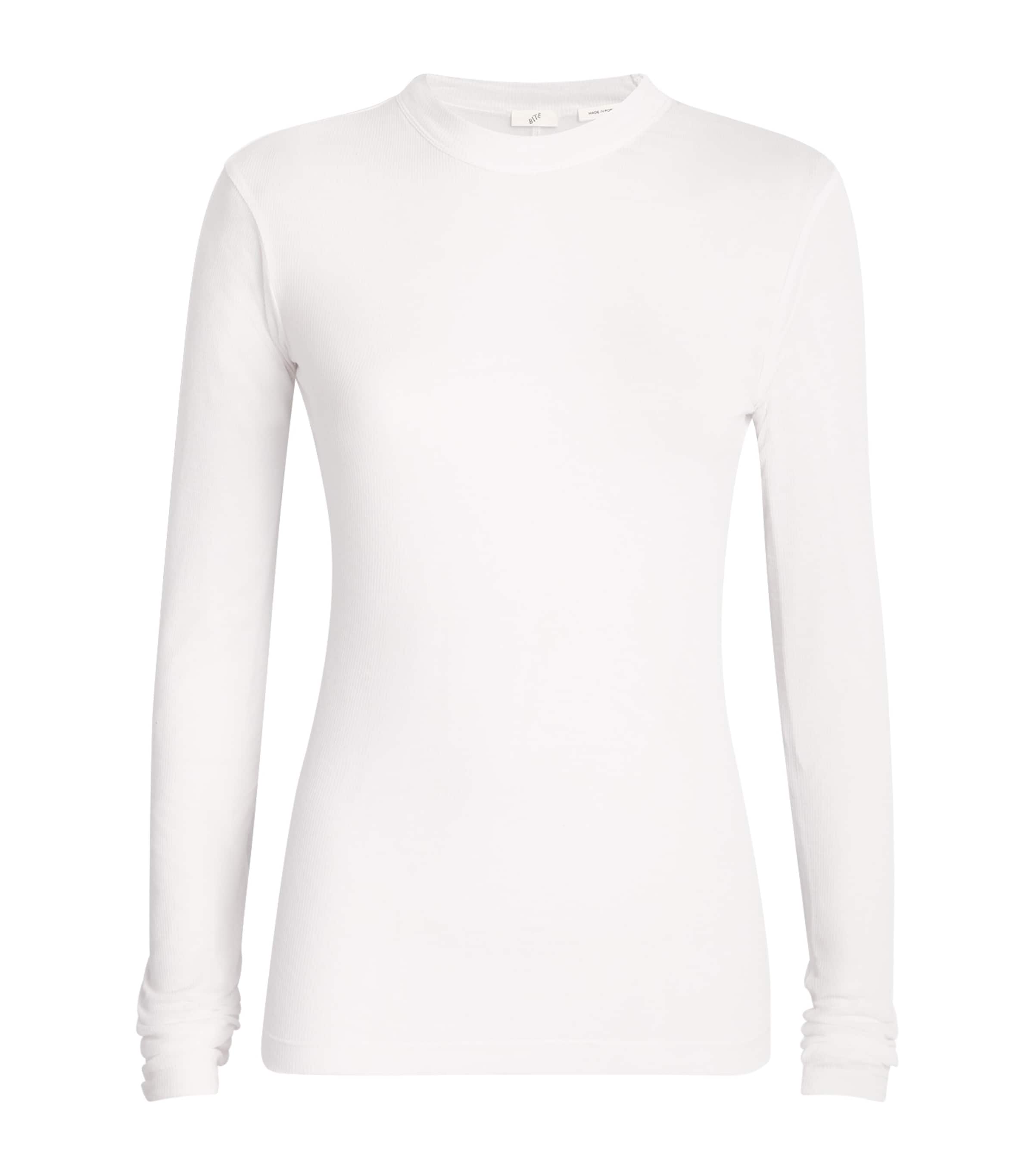 Shop Bite Studios Organic Cotton Long-sleeve Top In White