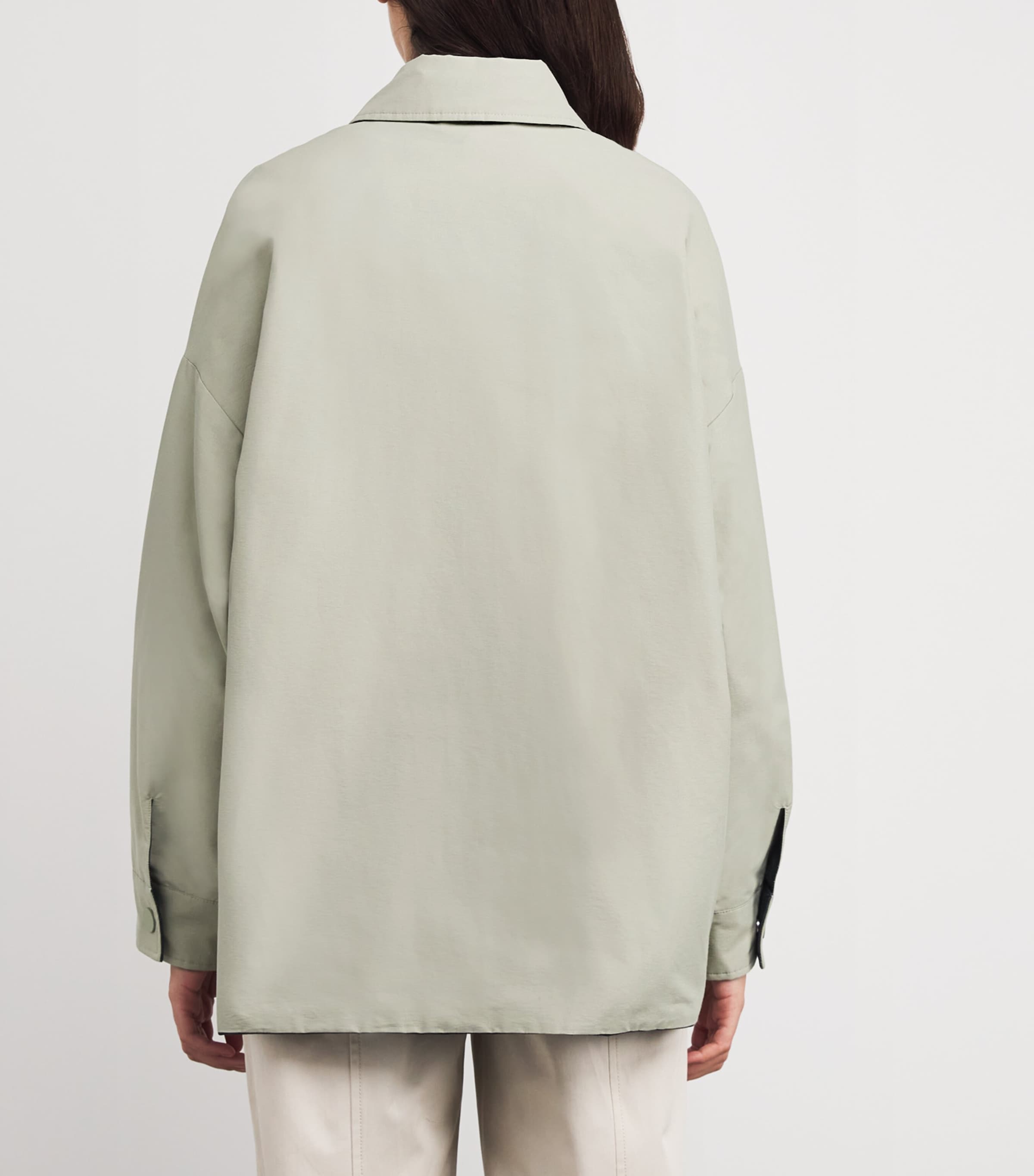 Reversible Oversized Shirt Jacket GREEN Image 4