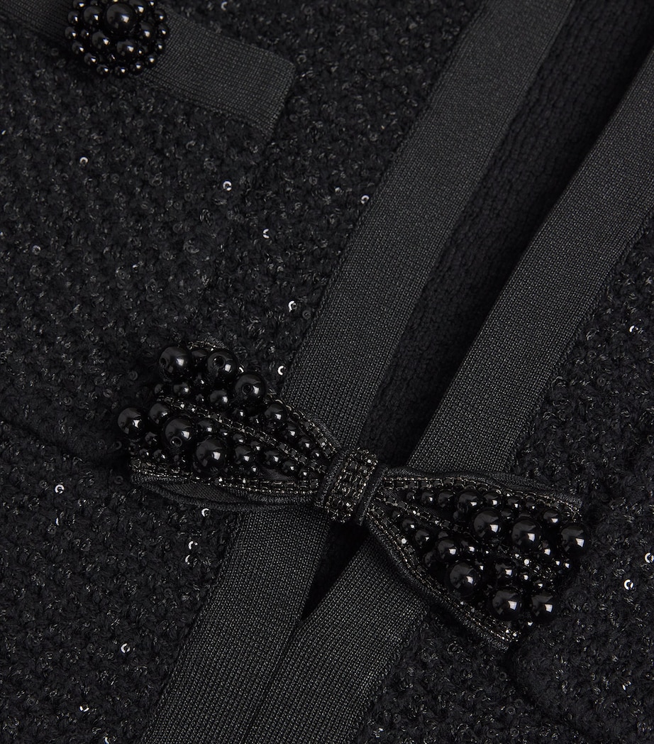Sequinned Bow-Detail Top BLACK Image 5