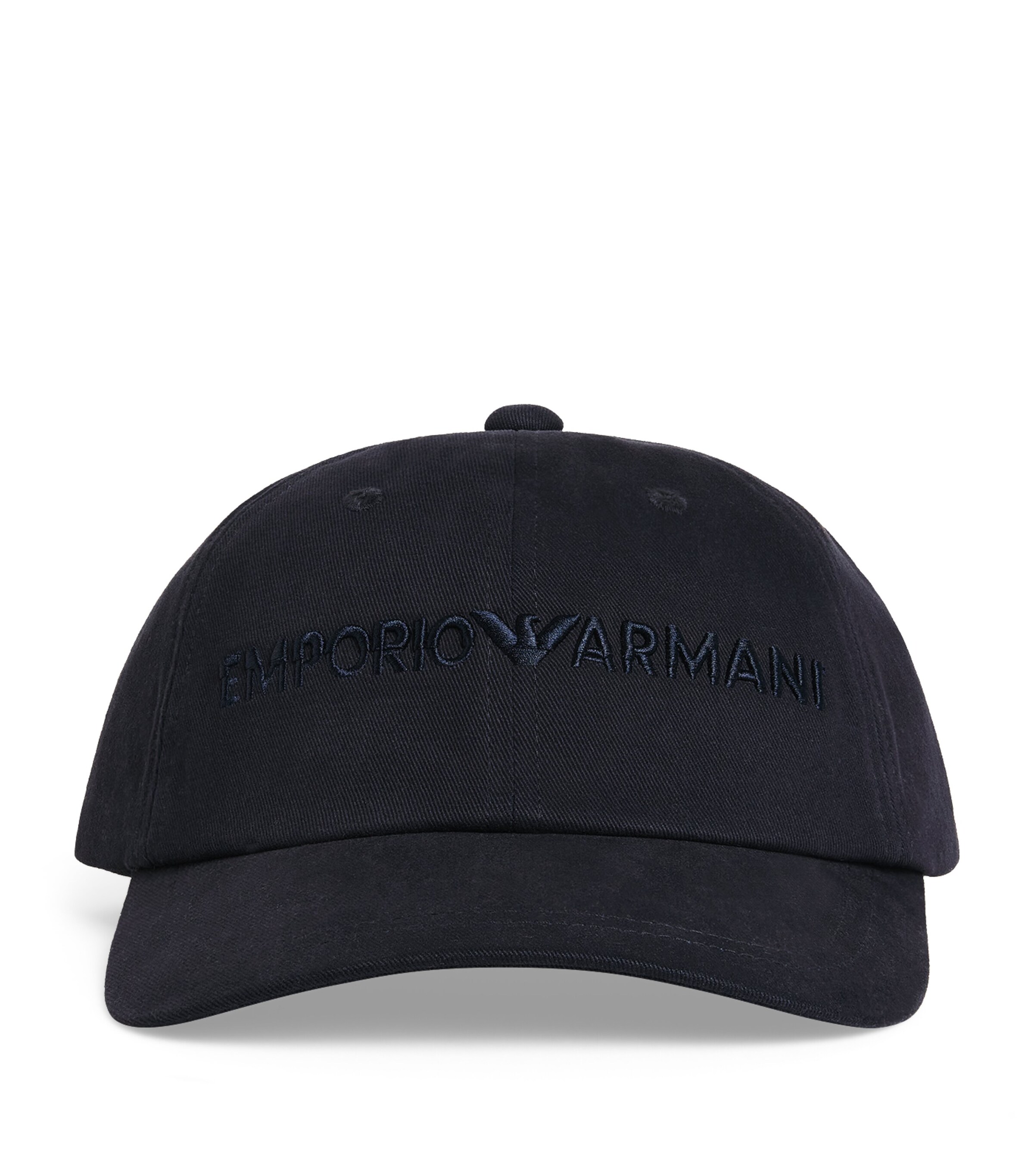 Emporio Armani Cotton Logo Baseball Cap In Blue