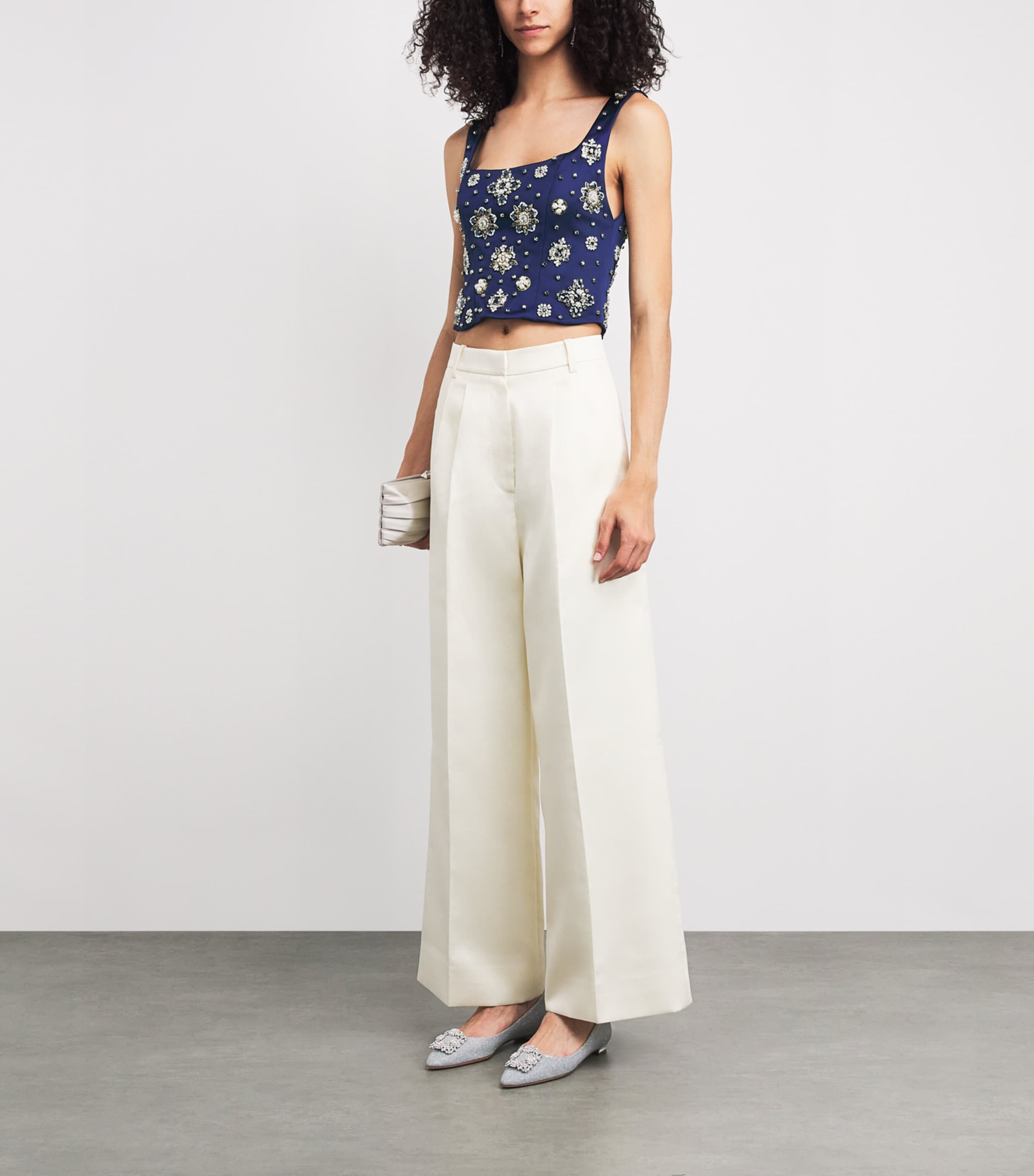 Embellished Lilliana Crop Top B401 MIDNIGHT BLUE Image 2