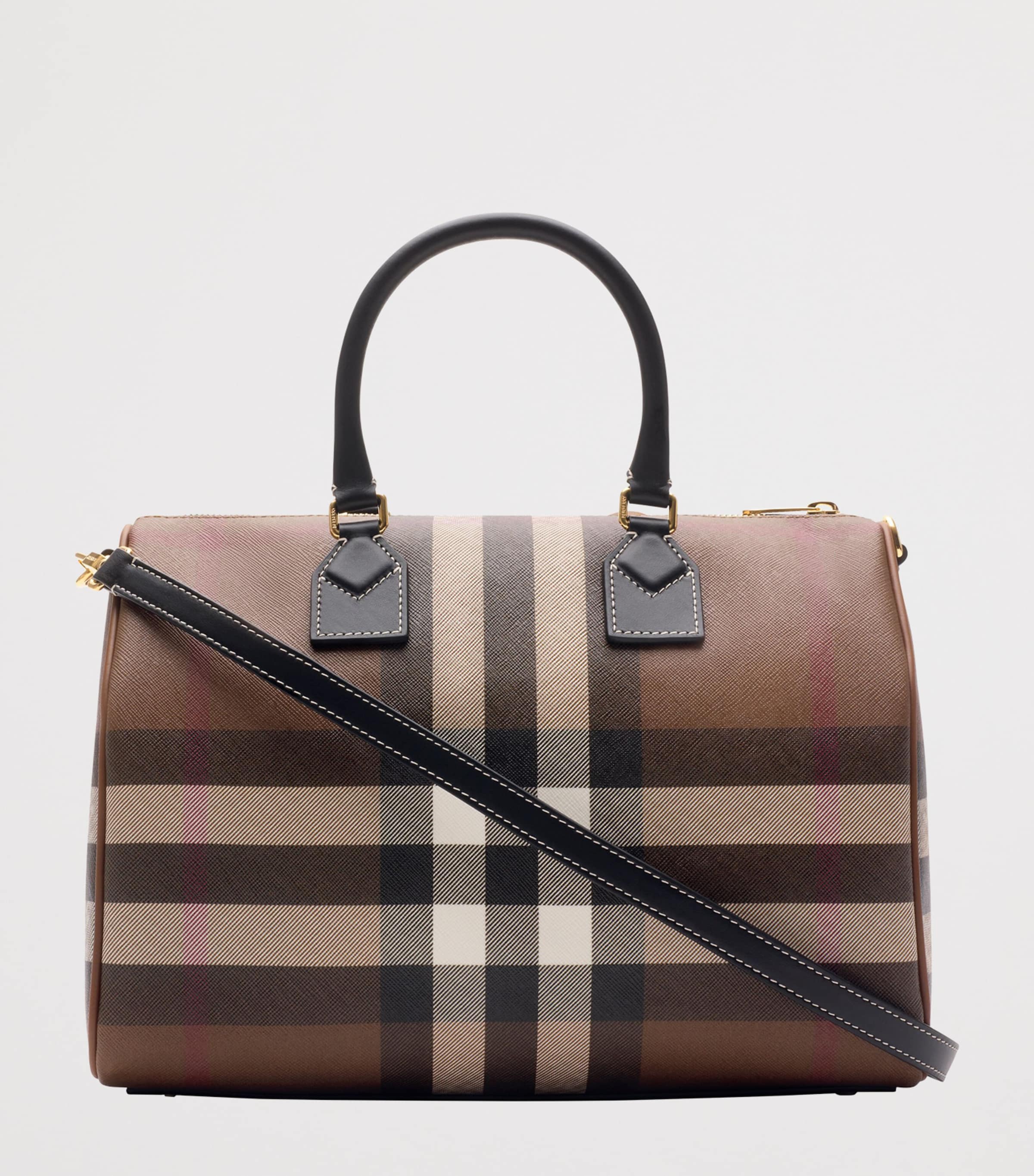 Burberry Medium Check Bowling Bag Dark Birch Brown Image 5