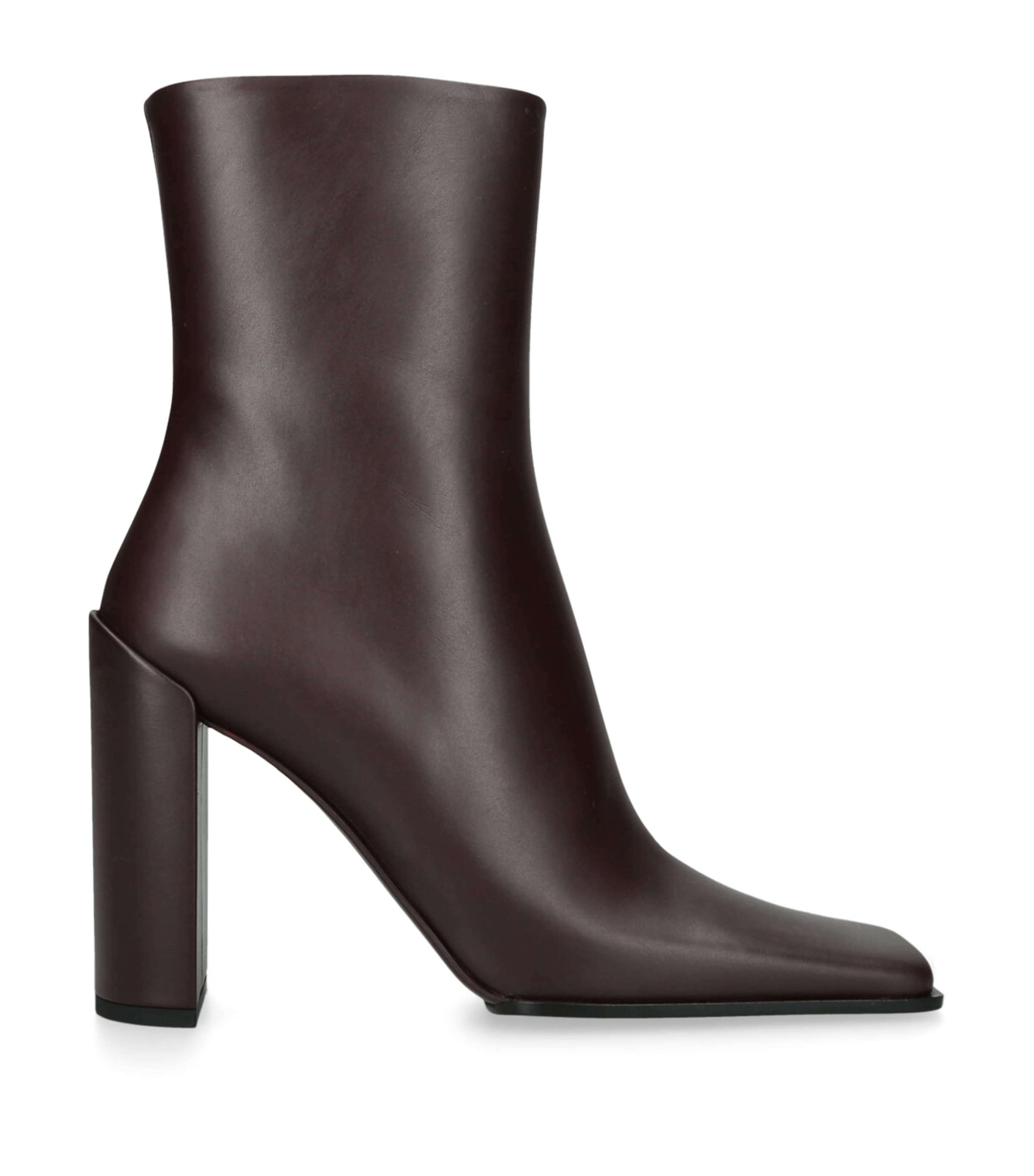 Alaïa Leather Square-toe Ankle Boots 90 In Brown