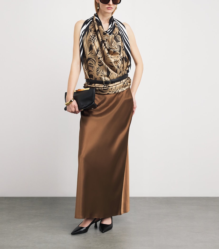 Large Silk Briar Scarf POWDER/COCOA Image 3