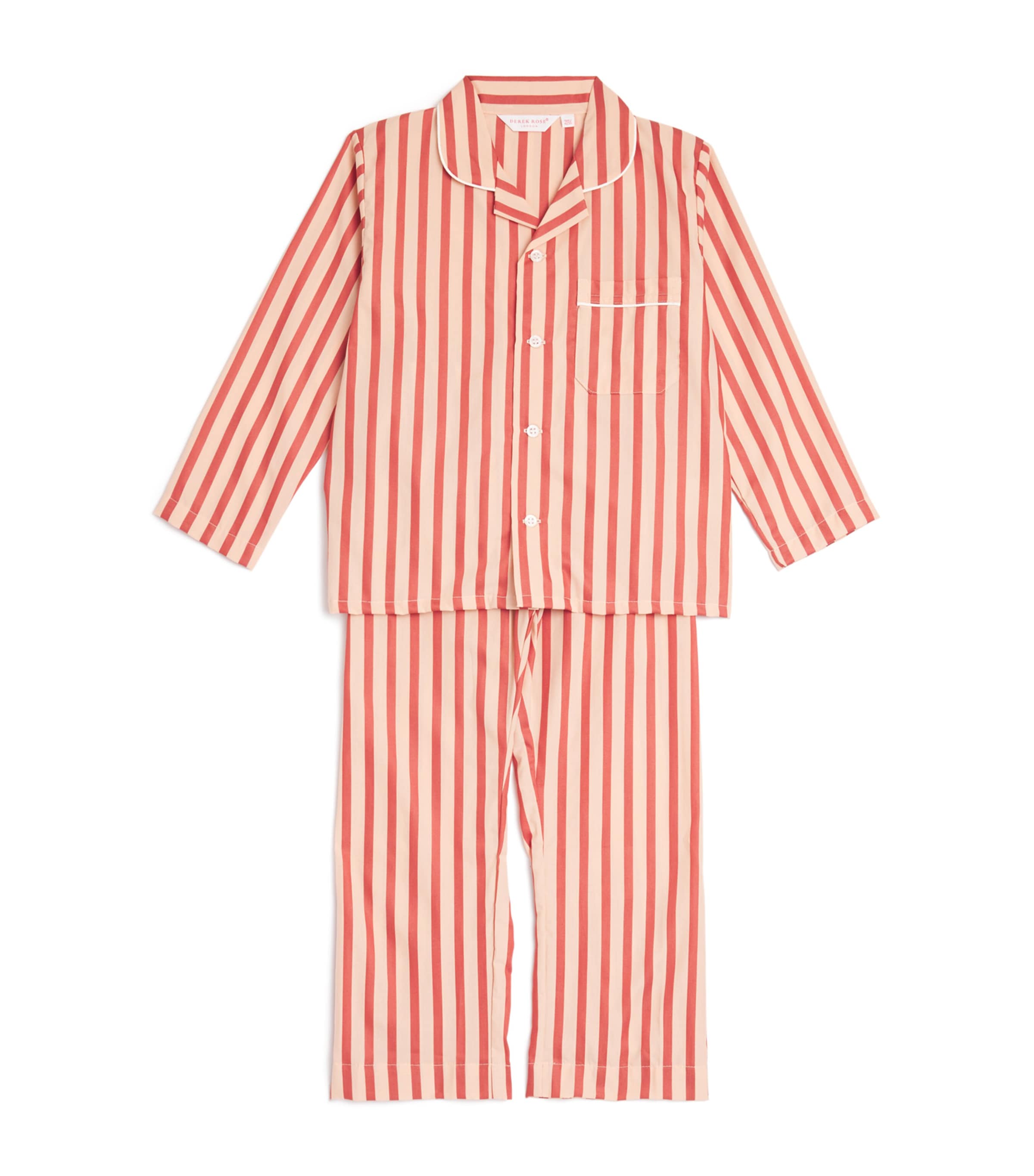 Cotton Stripe Capri Pyjamas (3-16 Years) RED Image 3