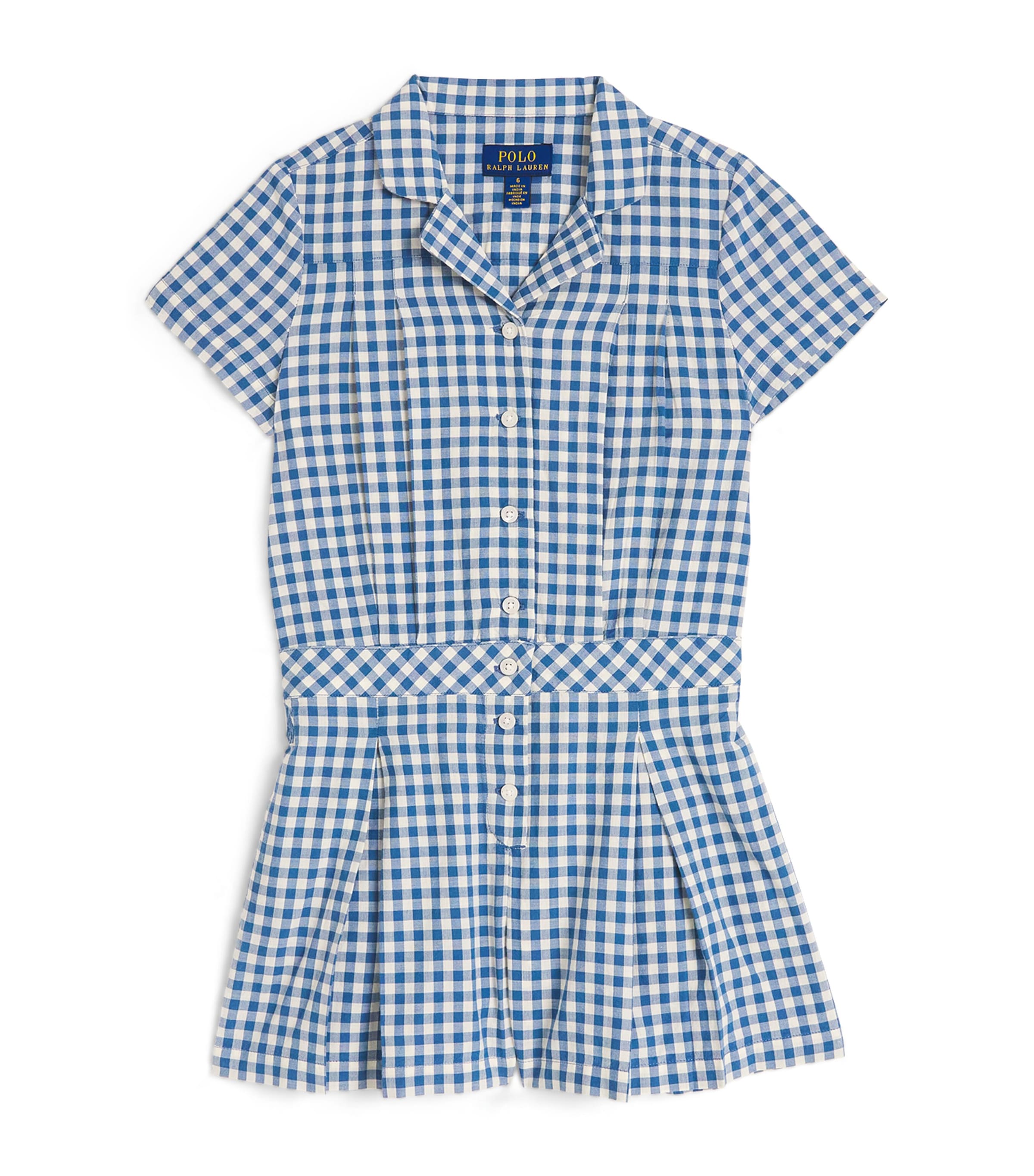 Shop Ralph Lauren Cotton Gingham Playsuit In Blue