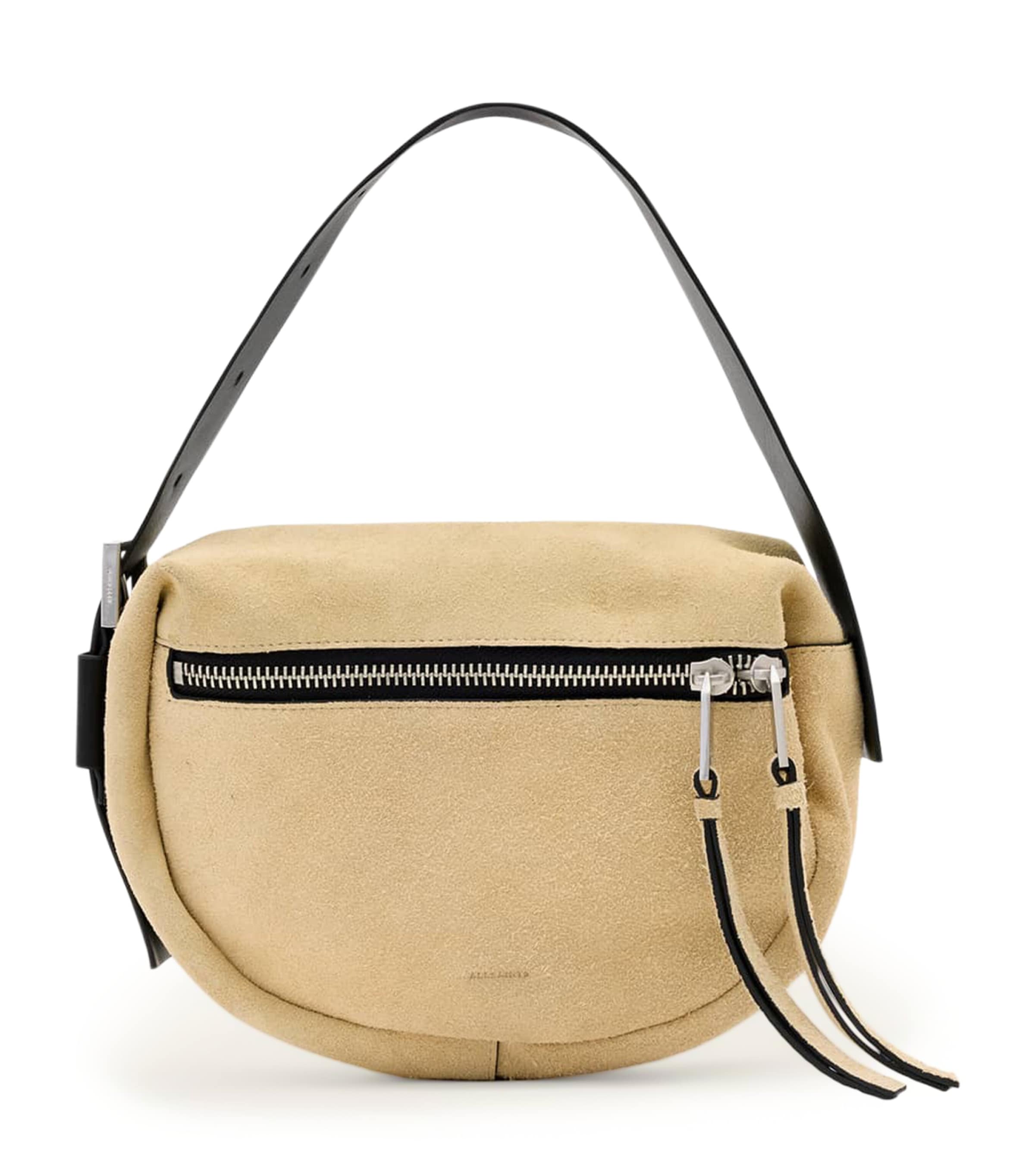 AllSaints Mini Suede Noemie Shoulder Bag Sahara White Image 1