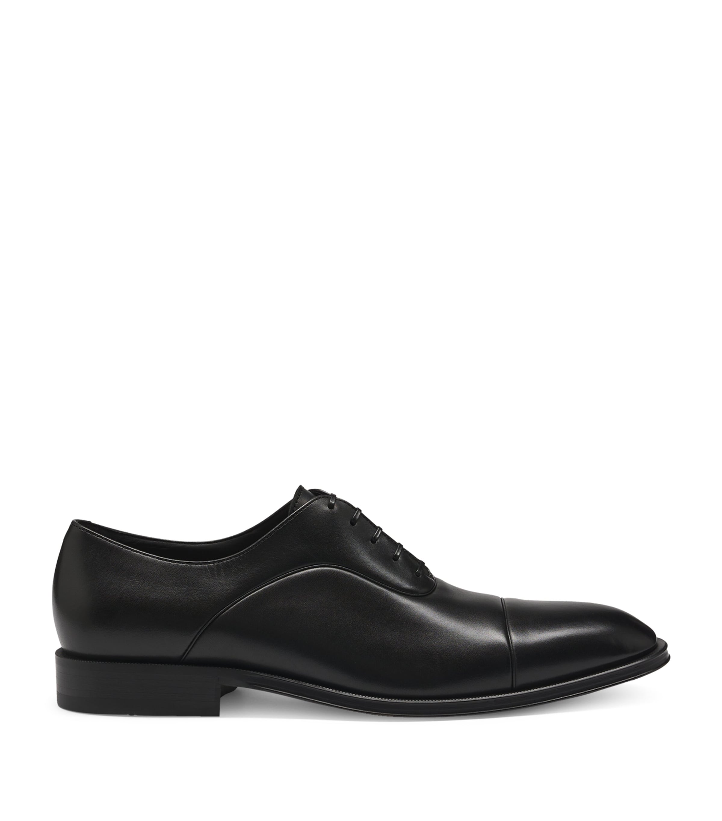 Hugo Boss Captoe Oxford Shoes In Smooth Leather In Black