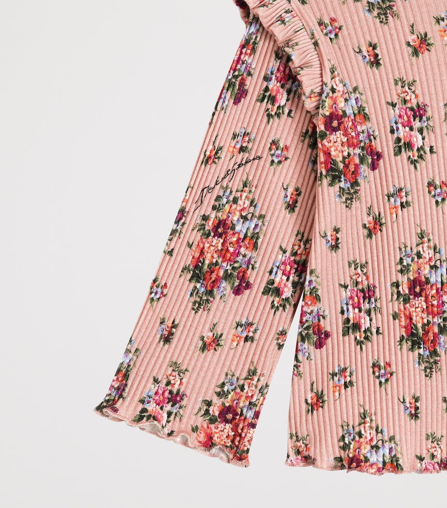 Dolce&Gabbana Kids Ribbed Floral Print T-Shirt (3-30 Months) Mazzolini Fiori Image 4