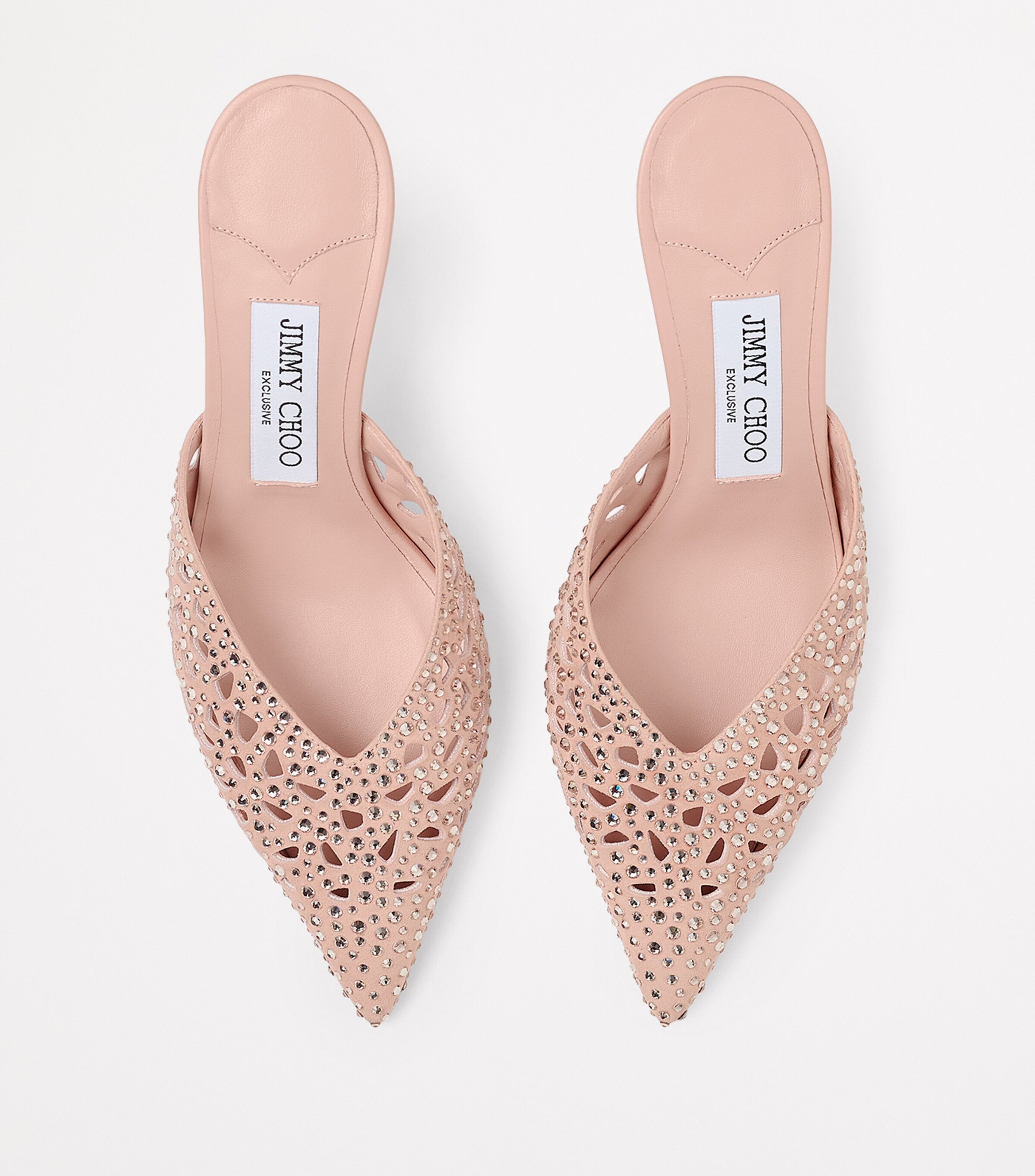 Jimmy Choo Solar 70 Leather Embellished Mules Macaron Image 2