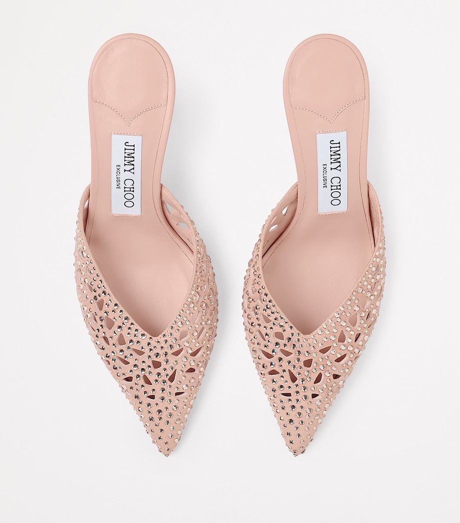 Jimmy Choo Solar 70 Leather Embellished Mules Macaron Image 2