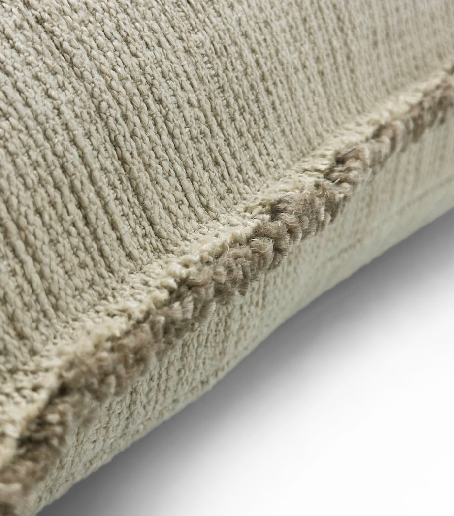 Linen-Blend Fringe Bison Cushion (55cm x 55cm) BONE Image 2