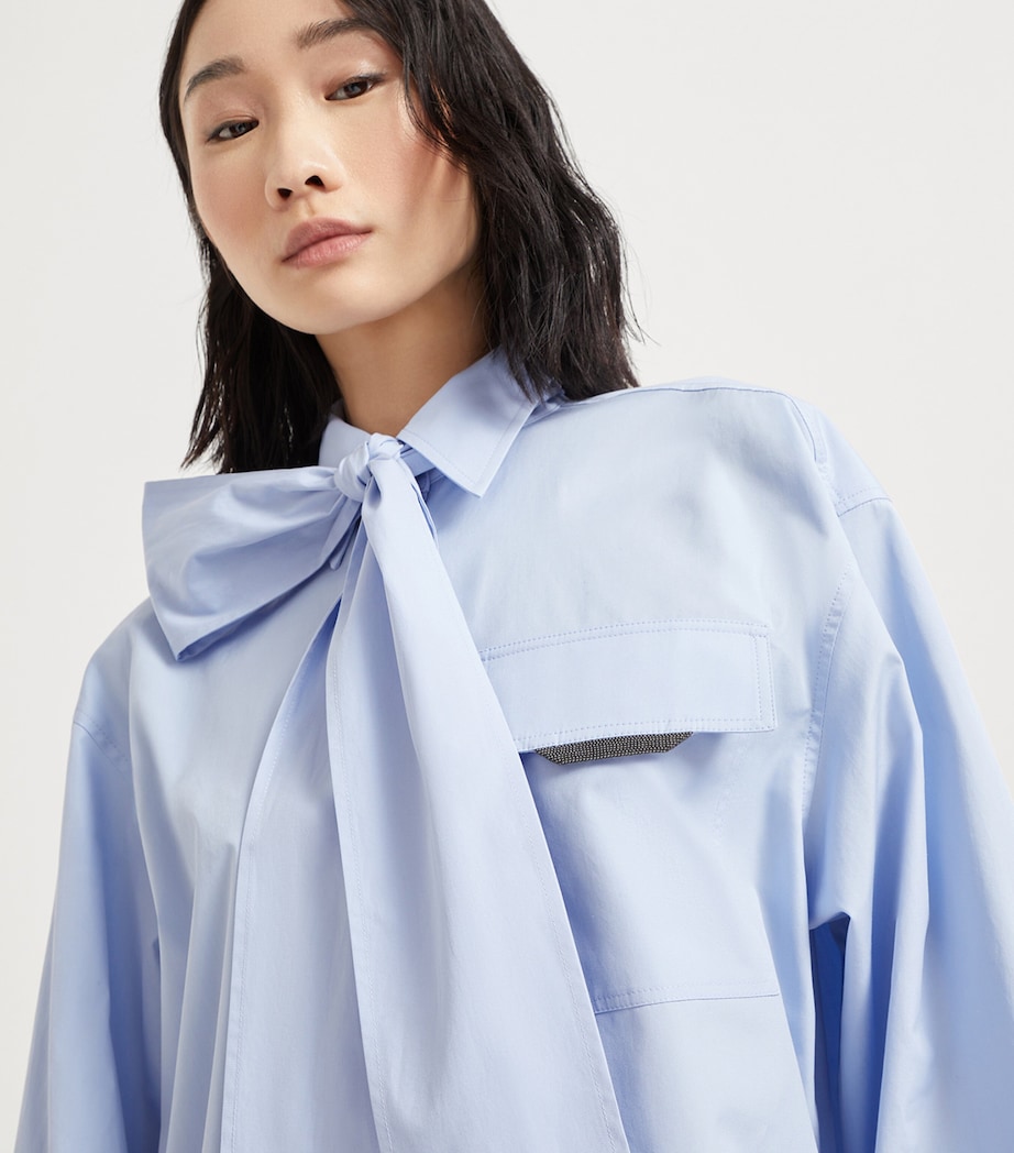 Cotton Poplin Pussybow Shirt C172 Image 6