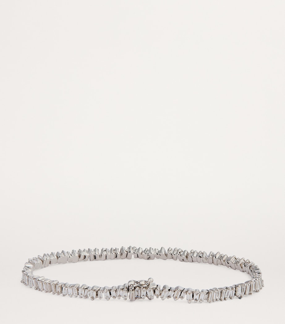 White Gold and Diamond Fireworks Three-Row Tennis Bracelet 18K WG/WD Image 5