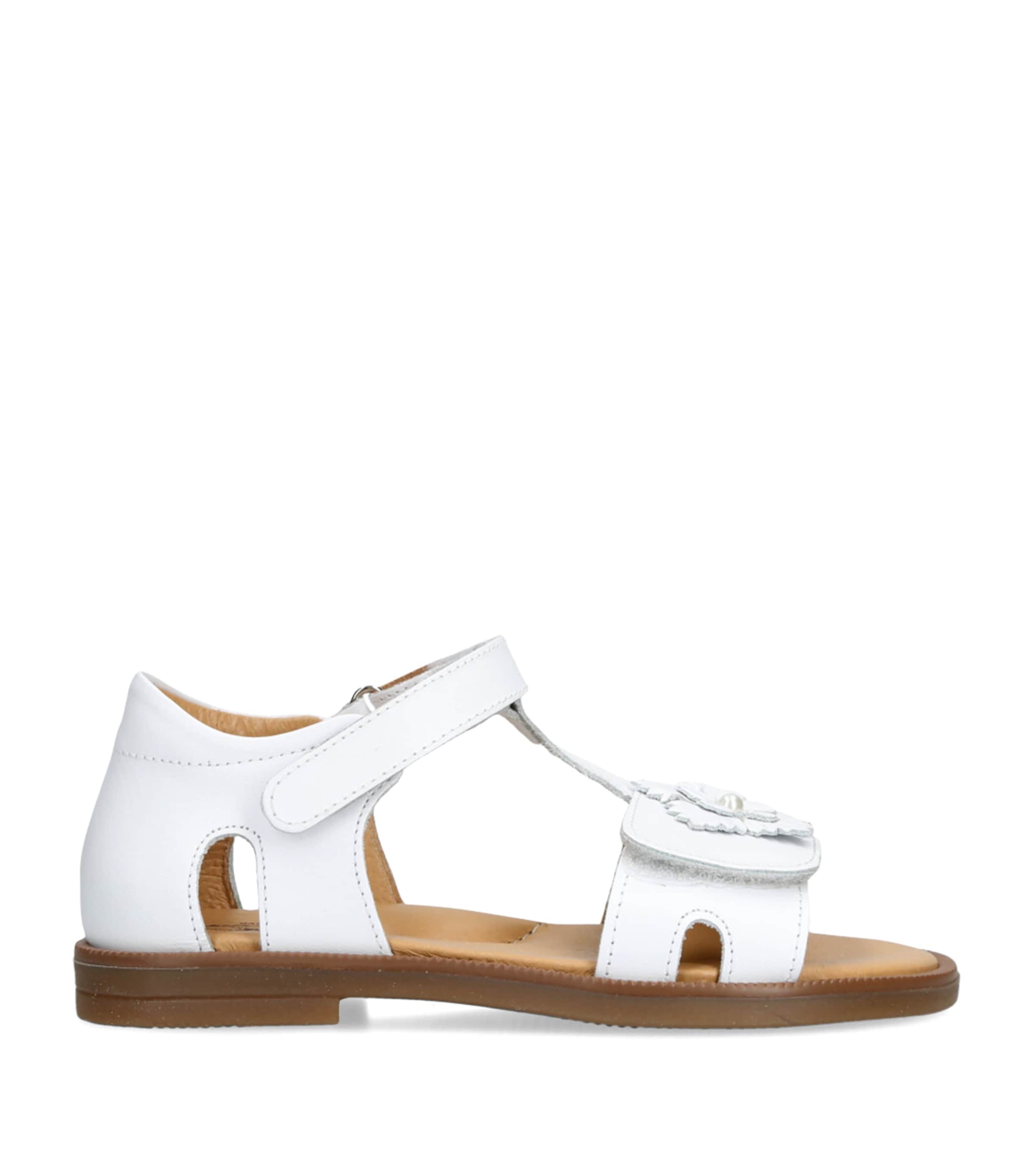 Leather Emerald Sandals WHITE Image 1