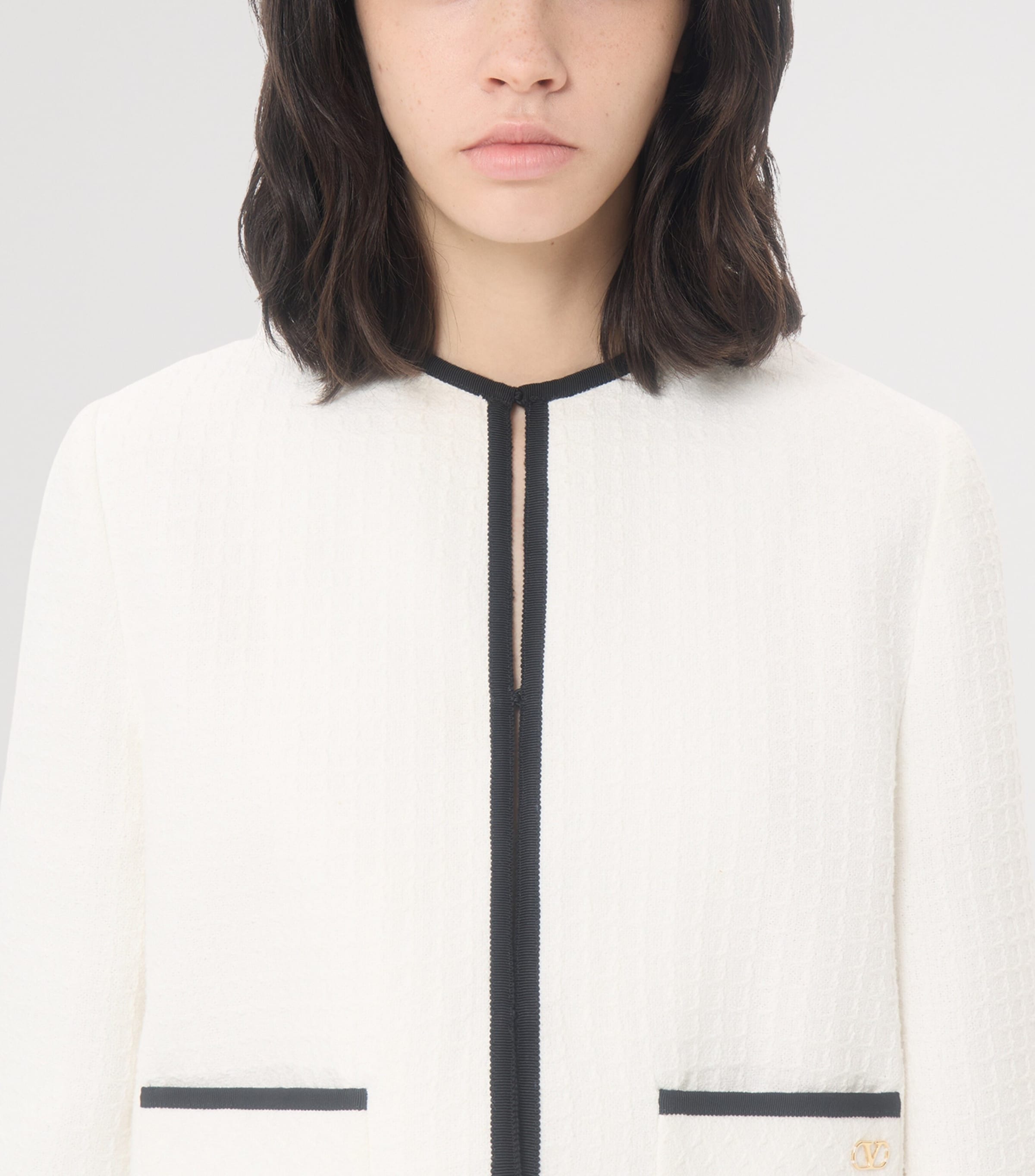 Valentino Womens Cotton Tweed Jacket Cbj Image 6