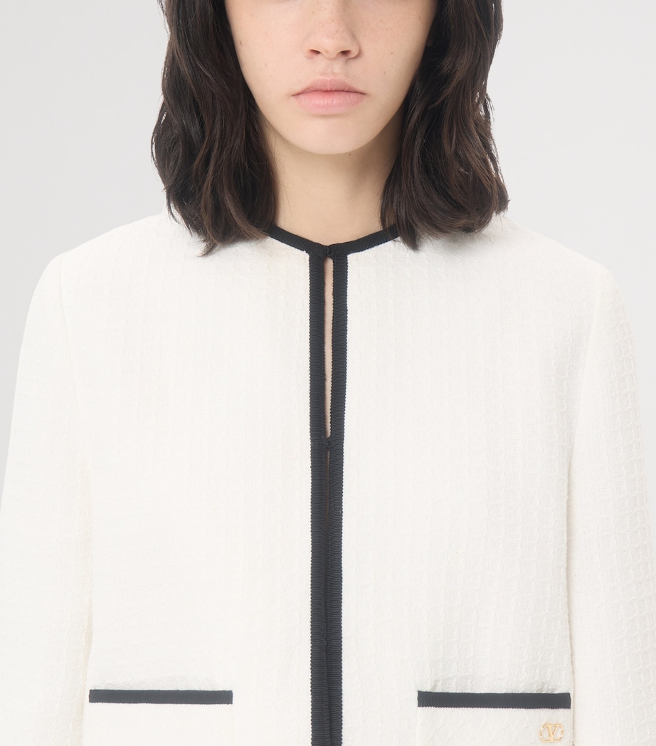Valentino Womens Cotton Tweed Jacket Cbj Image 6