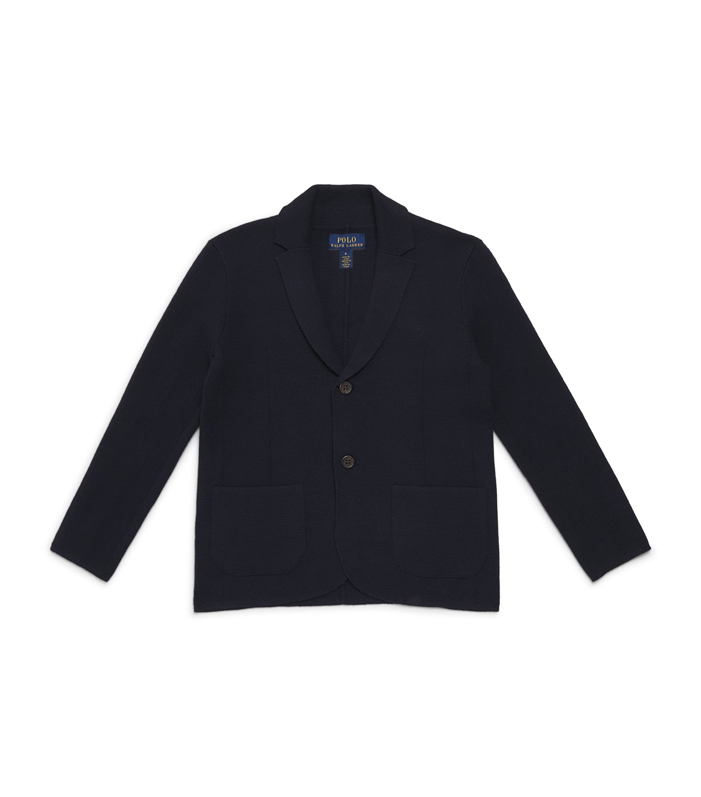Polo Ralph Lauren Cotton Blazer-style Cardigan In Navy