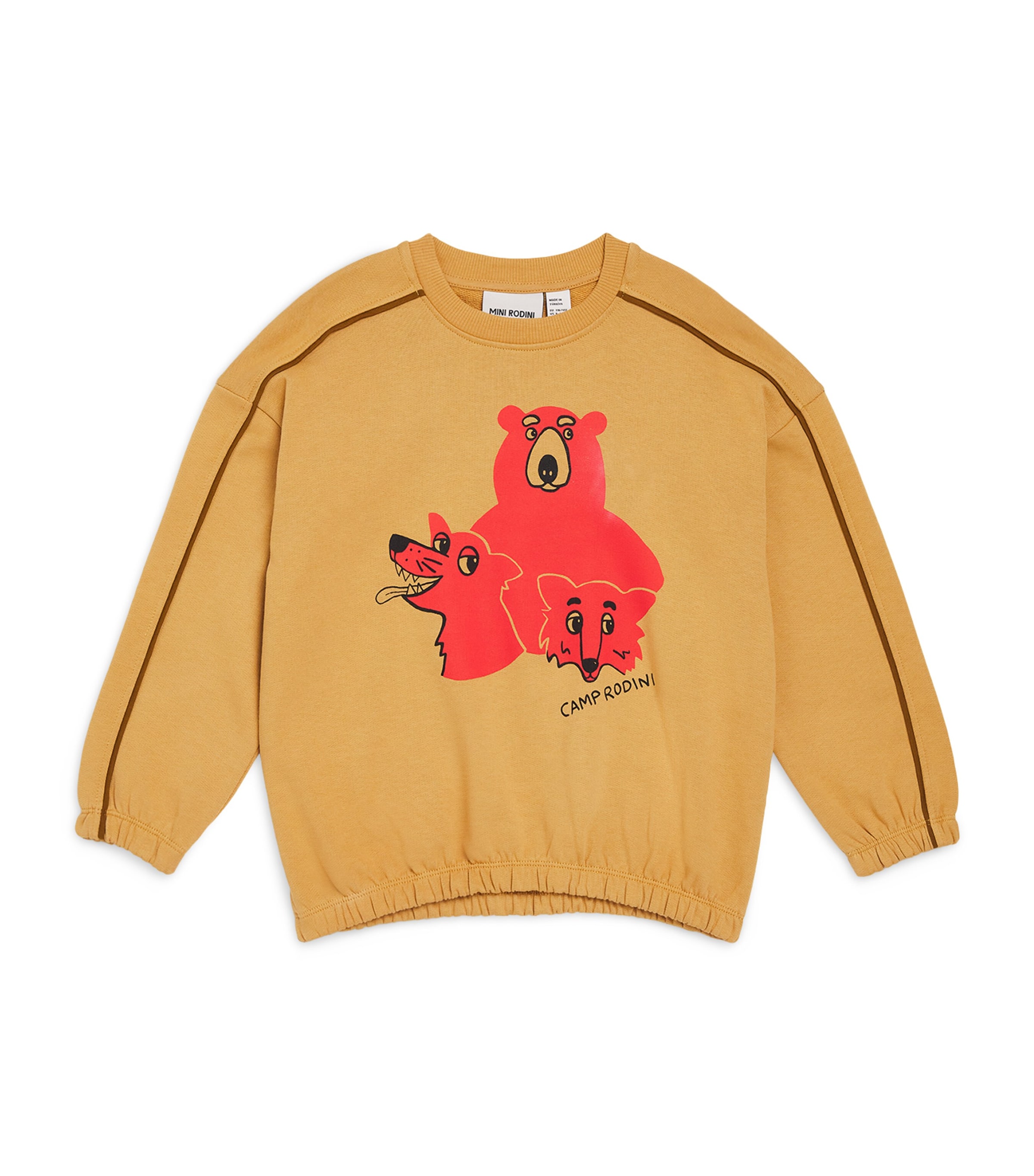 Mini Rodini Organic Cotton Bear Sweatshirt (3-11 Years) Beige Image 1