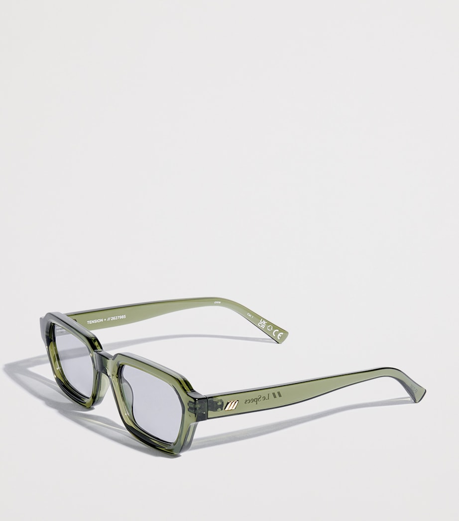 Le Specs Tension Rectangle Sunglasses Khakismoke Tint Image 2